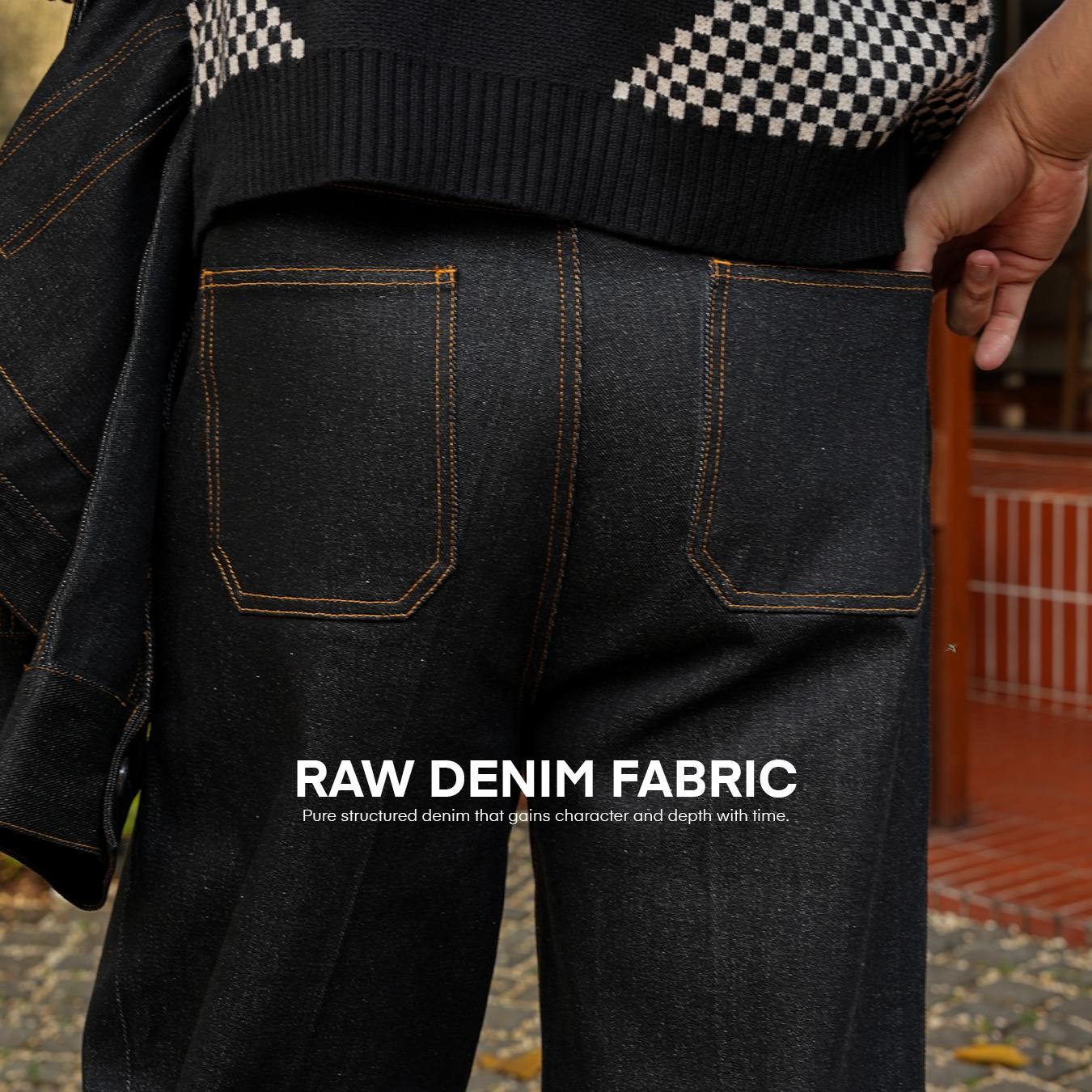 Pleated Denim Stripe Pants