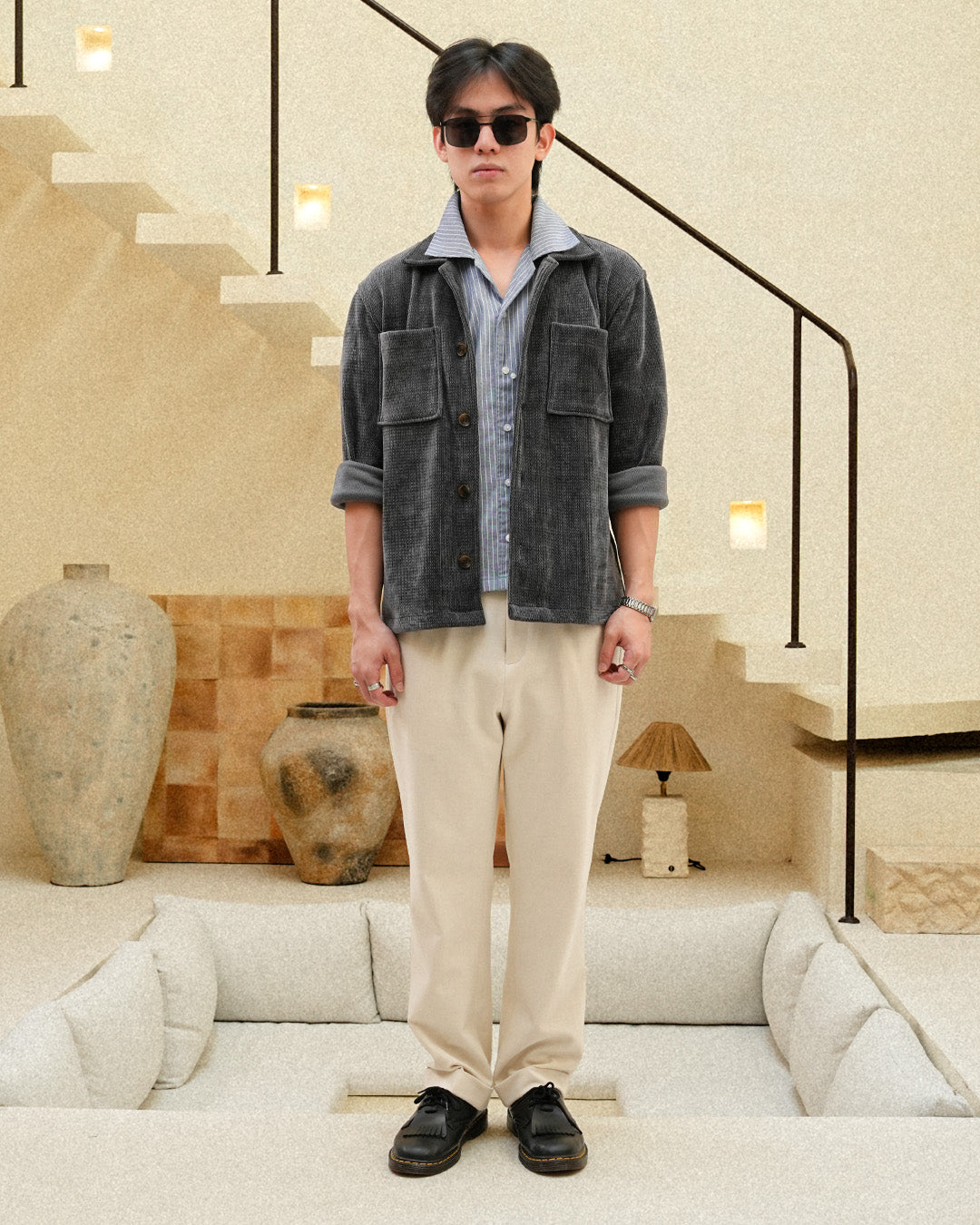 Overshirt Corduroy Seaweed - Dark Gray
