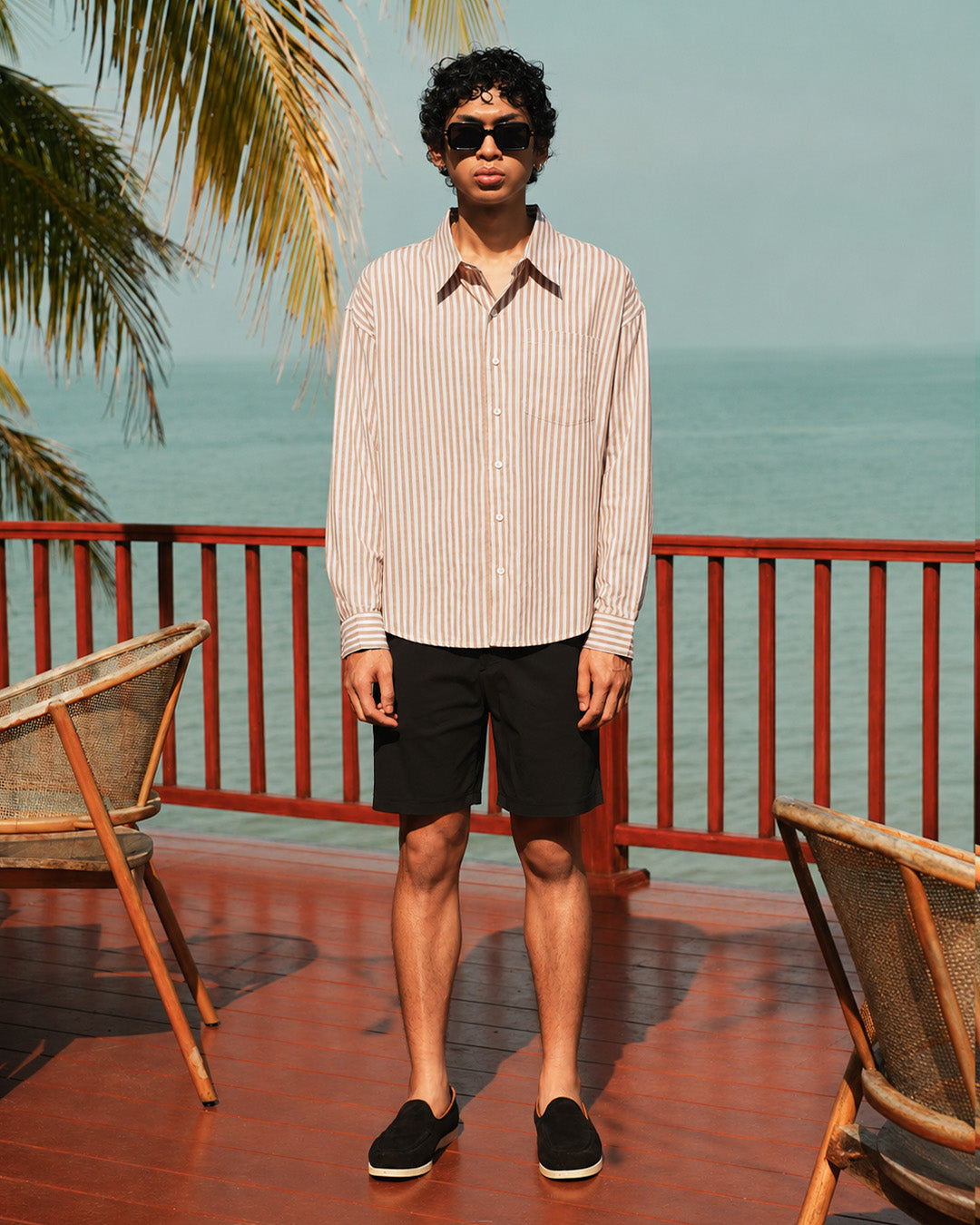 Yanded Stripe Shirt - Brown