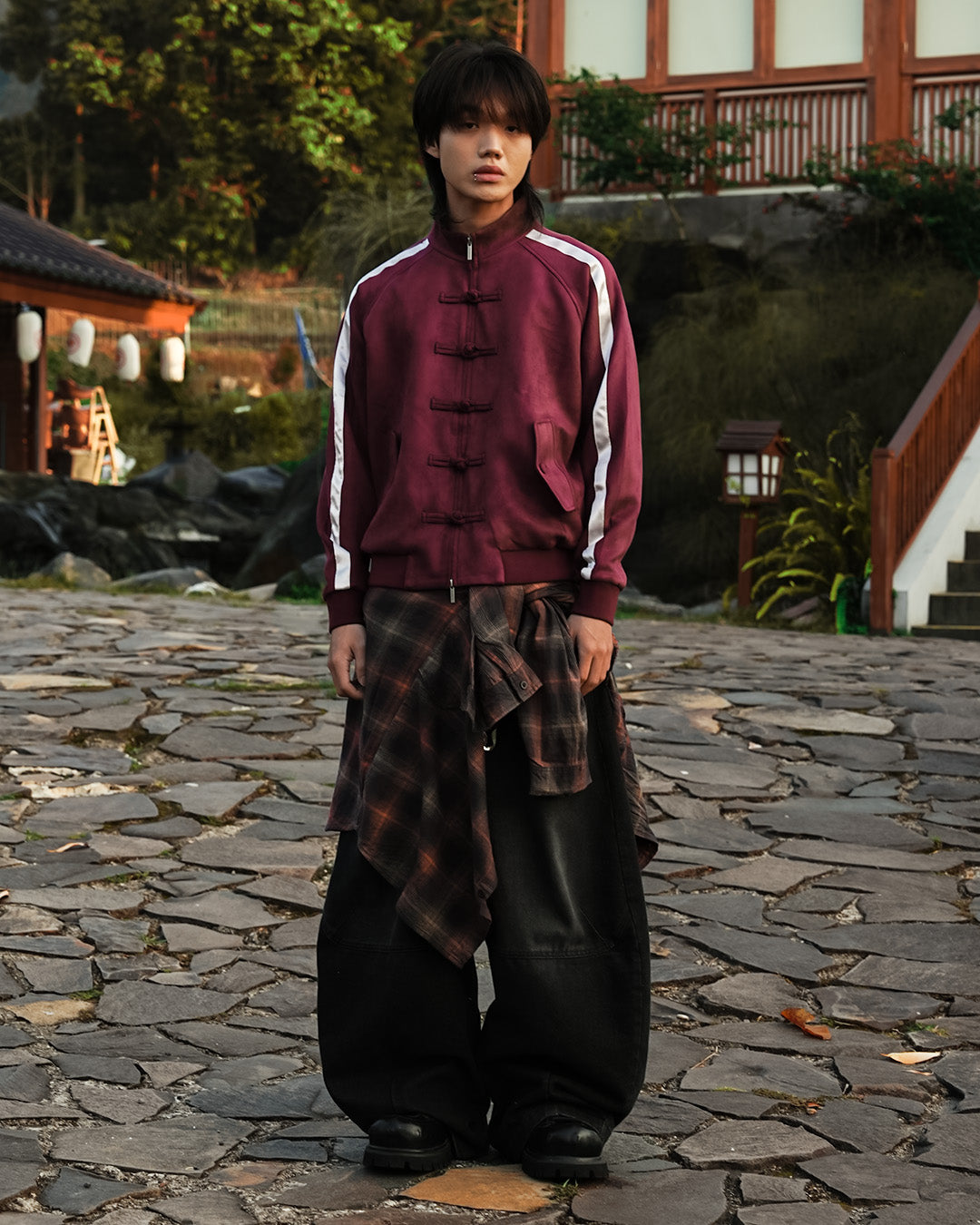 Chongsam Suede Jacket Limited - Red Wine