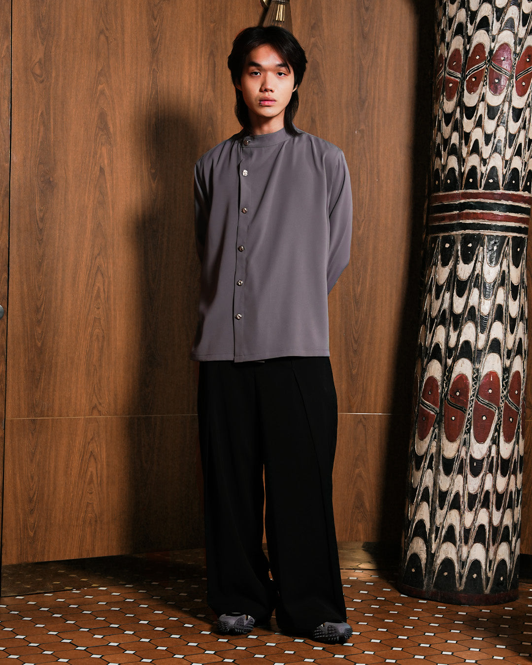 Asymetrical Shirt - Gray