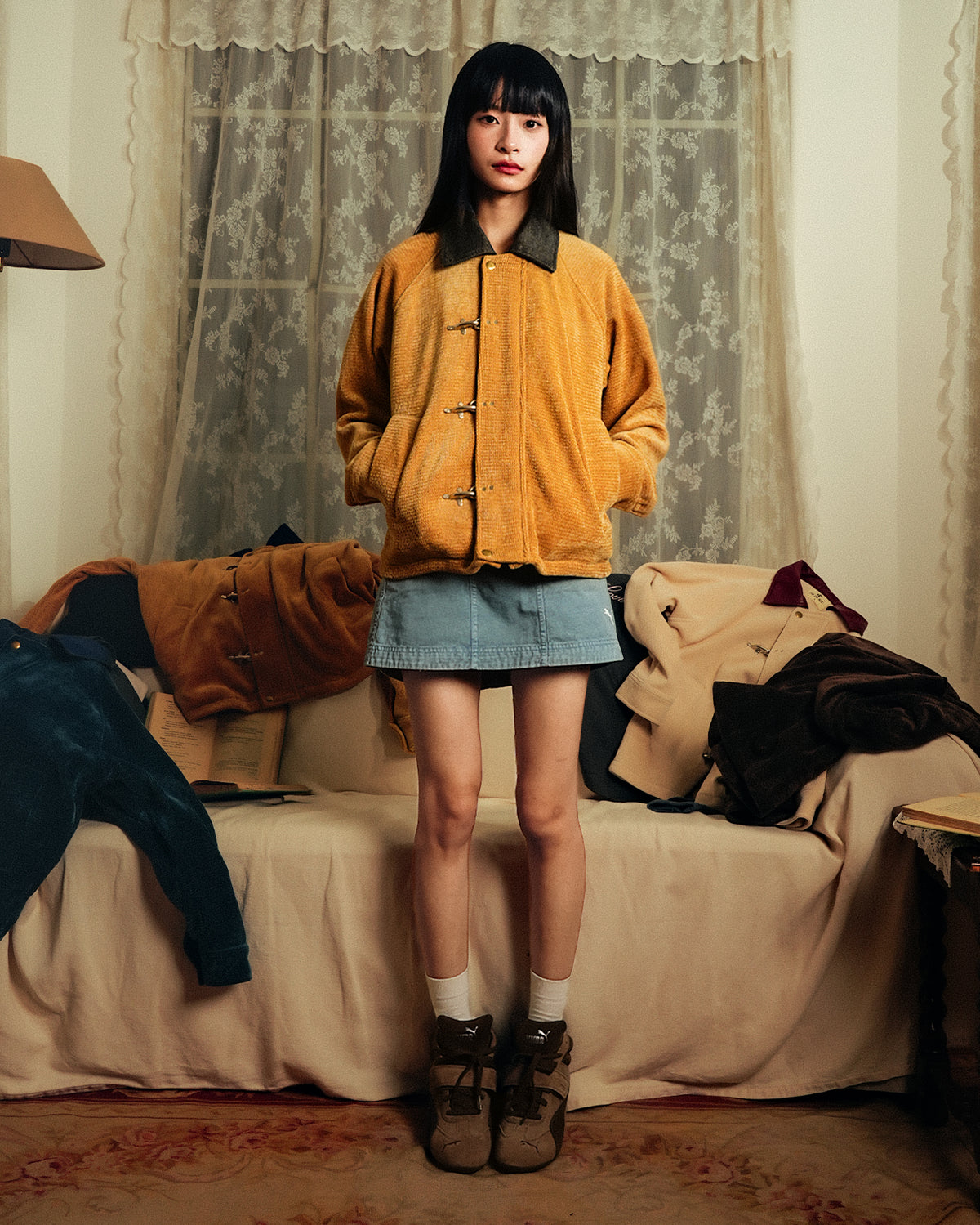 Corduroy Seaweed Clasp Jacket