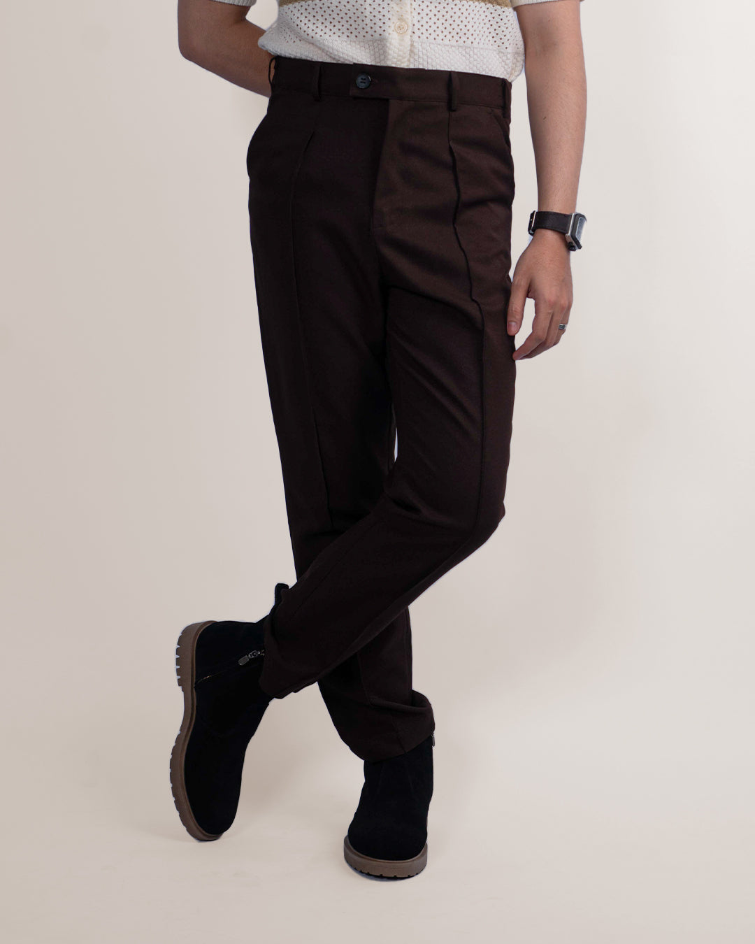 Trouser Stripe Pants - Coffee