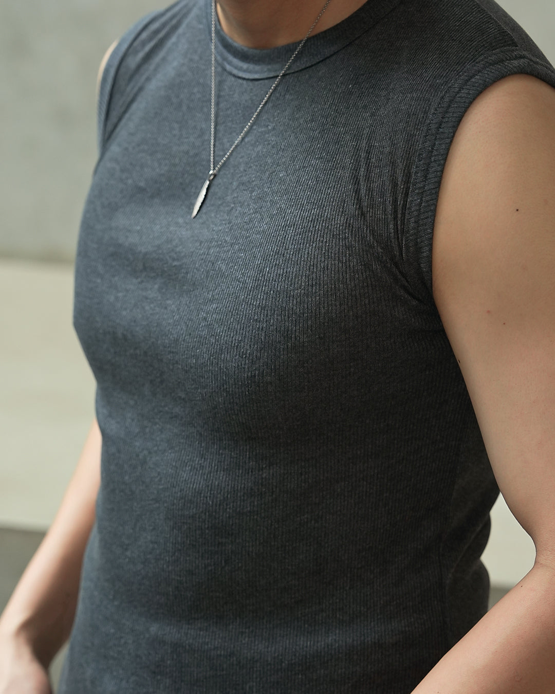 Modern Ribb Tank Top - Gray