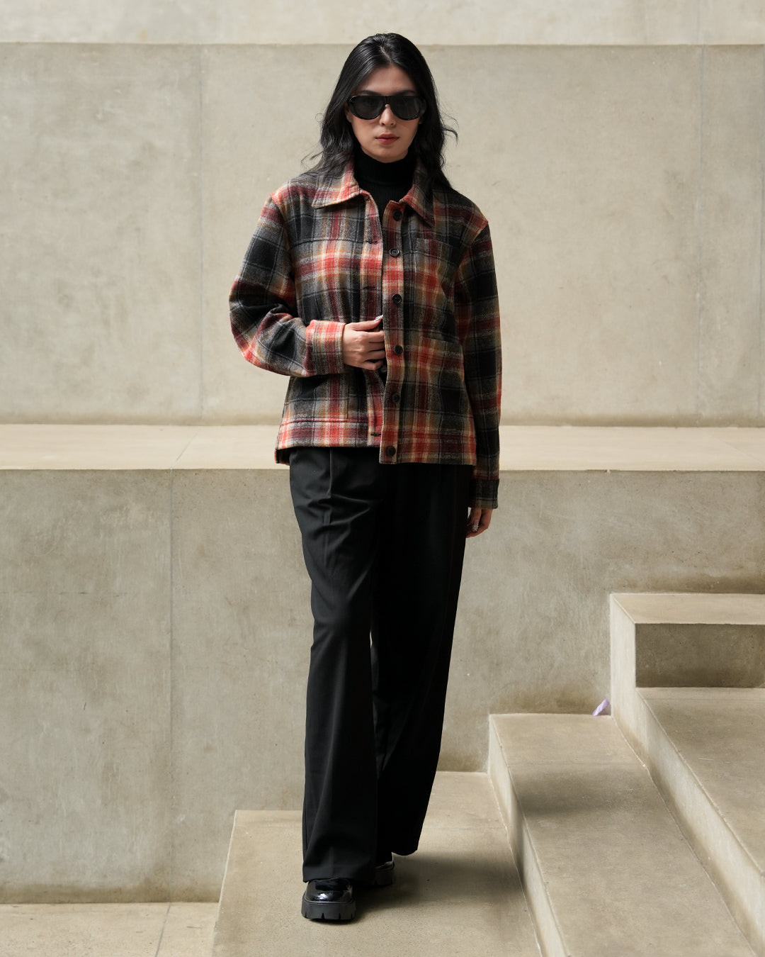 Overshirt Flannel Jacket Limited - Rust Black