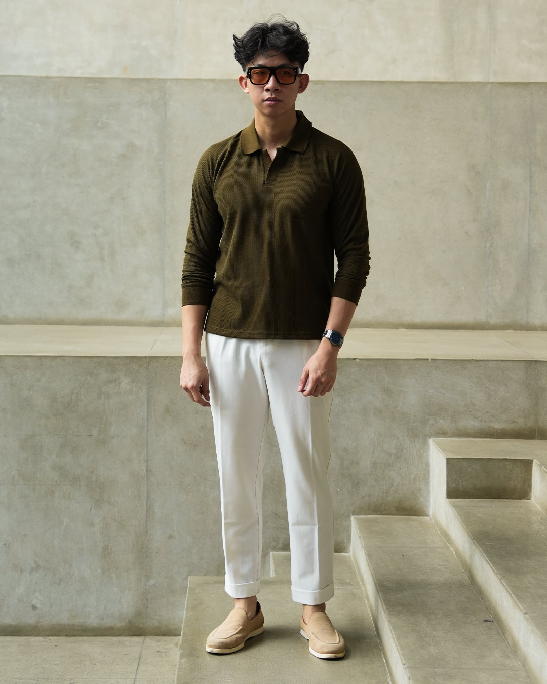 Ribs Polo Textured - Army