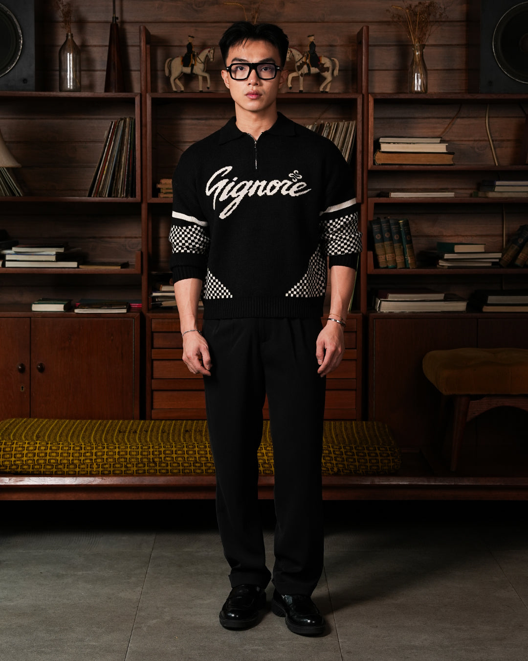 Race Knitwear Half Zip SIGNORE - Black