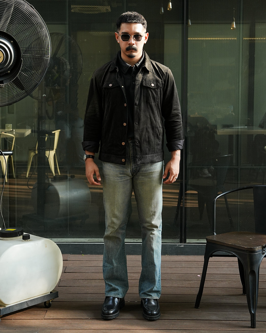 Classic Trucker Jacket Suede - Black