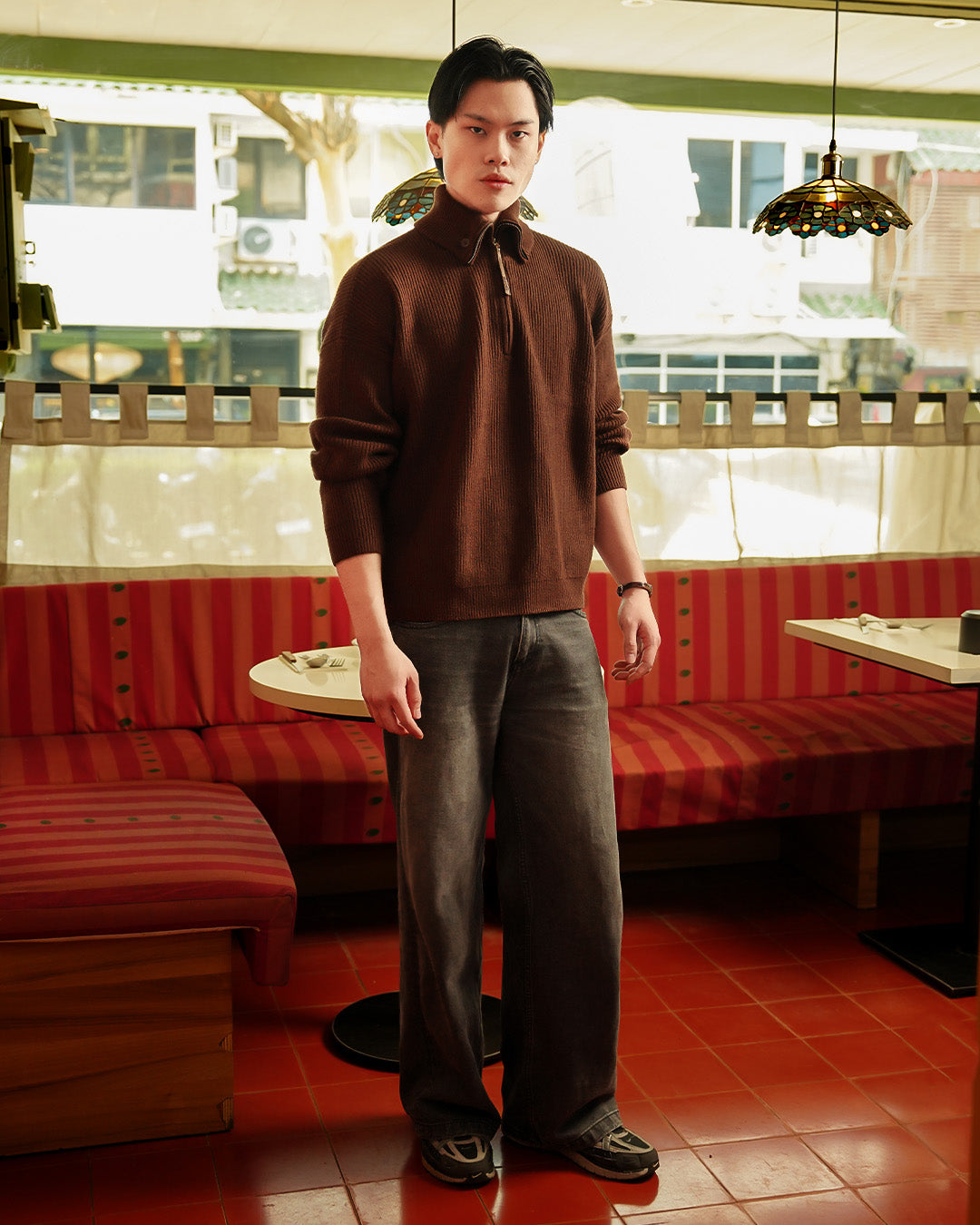 Button Half Zip Knits