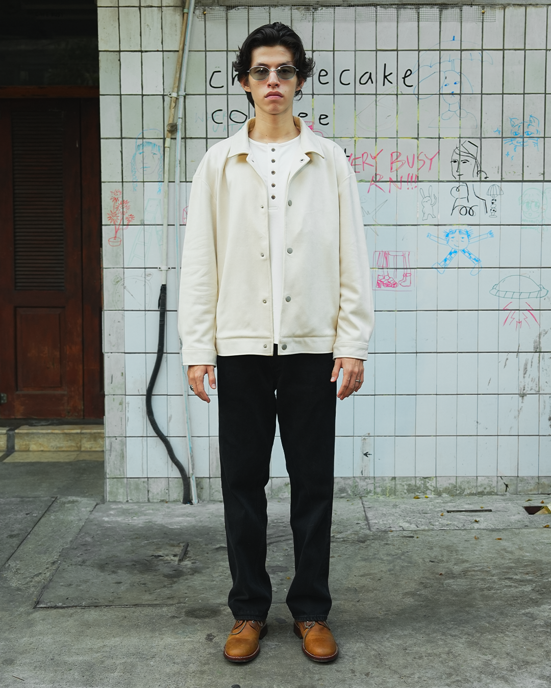 Suede Coach Jacket - Off White