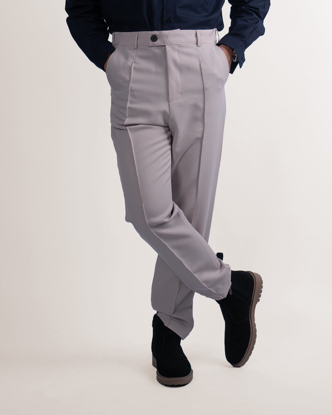 Trouser Stripe Pants - Light Gray