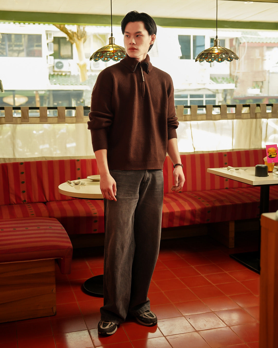 Button Half Zip Knits