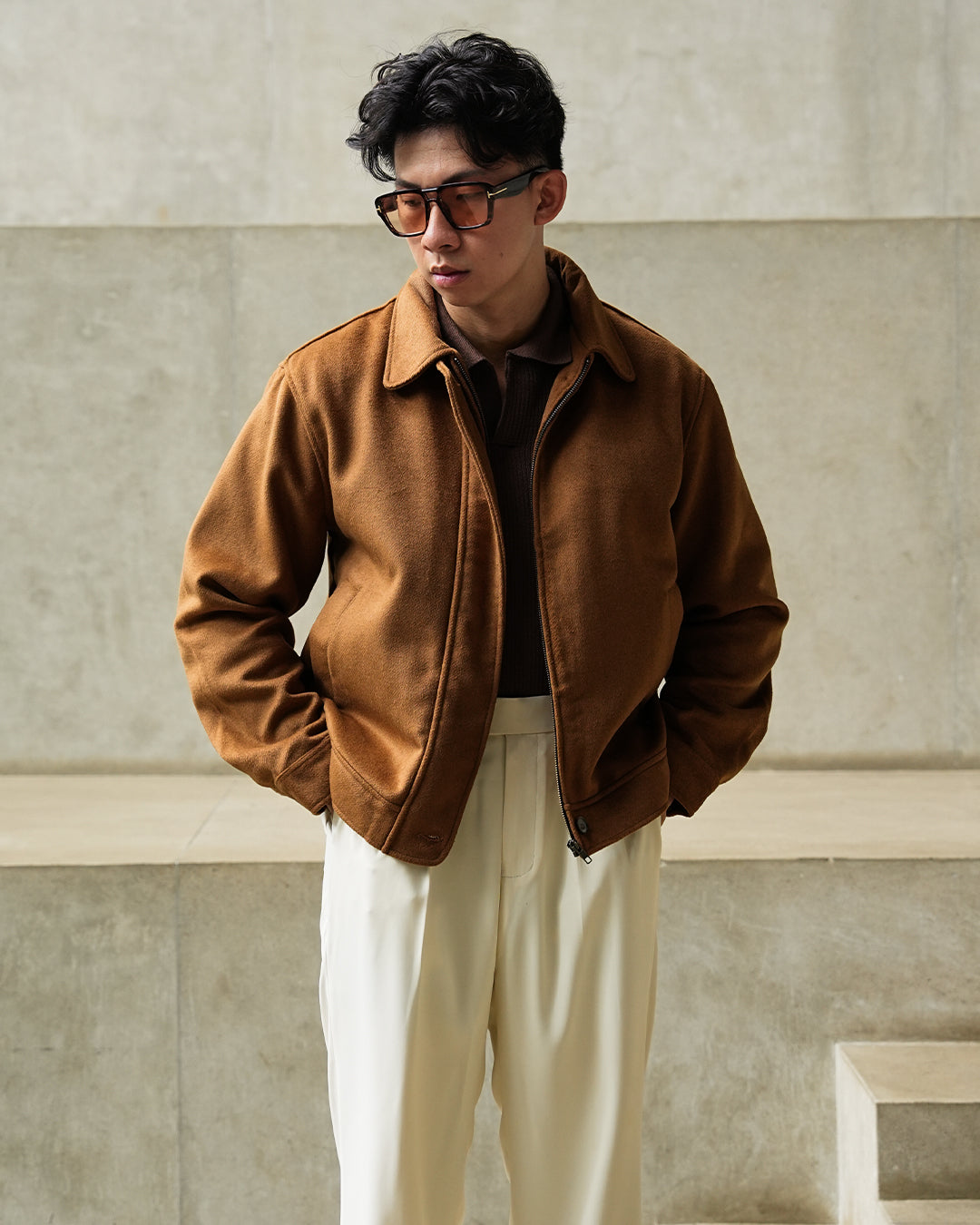 Corduroy Minimal Jacket - Camel