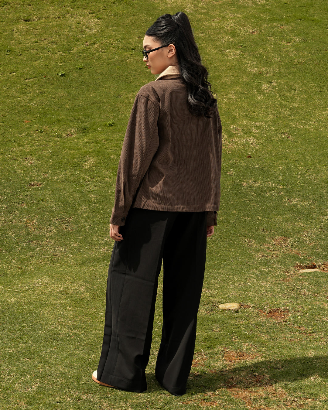 Essentials Corduroy Button Work Jacket - Coffee