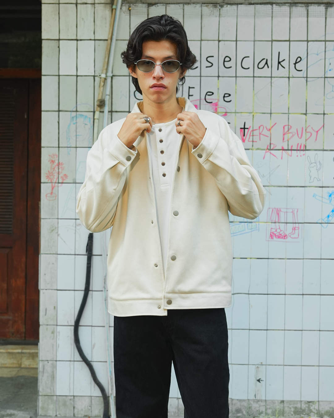 Suede Coach Jacket - Off White