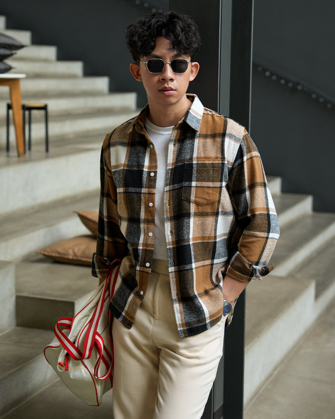 Classic Flannel Shirt - Rustic Noir