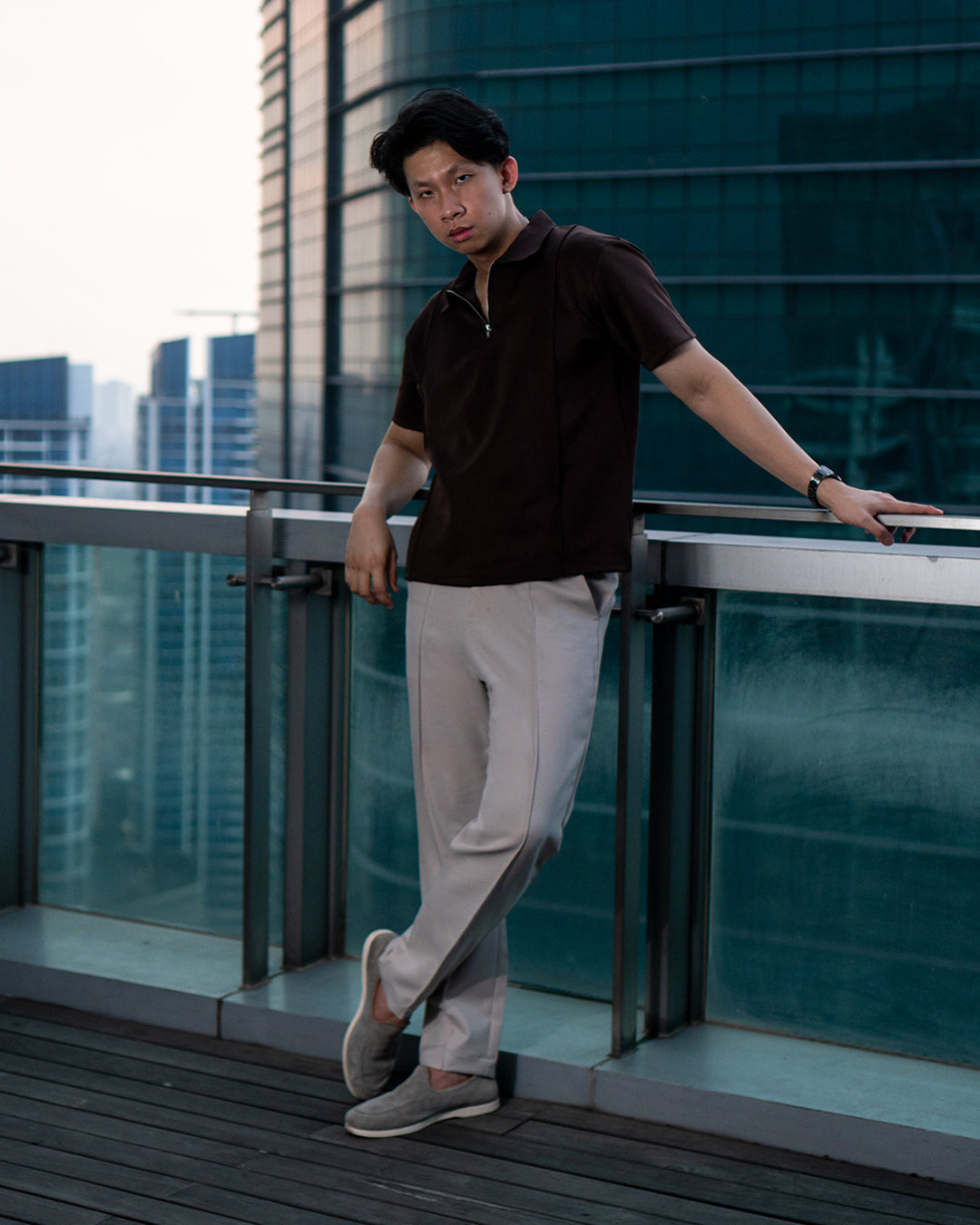 Trouser Stripe Pants - Light Gray