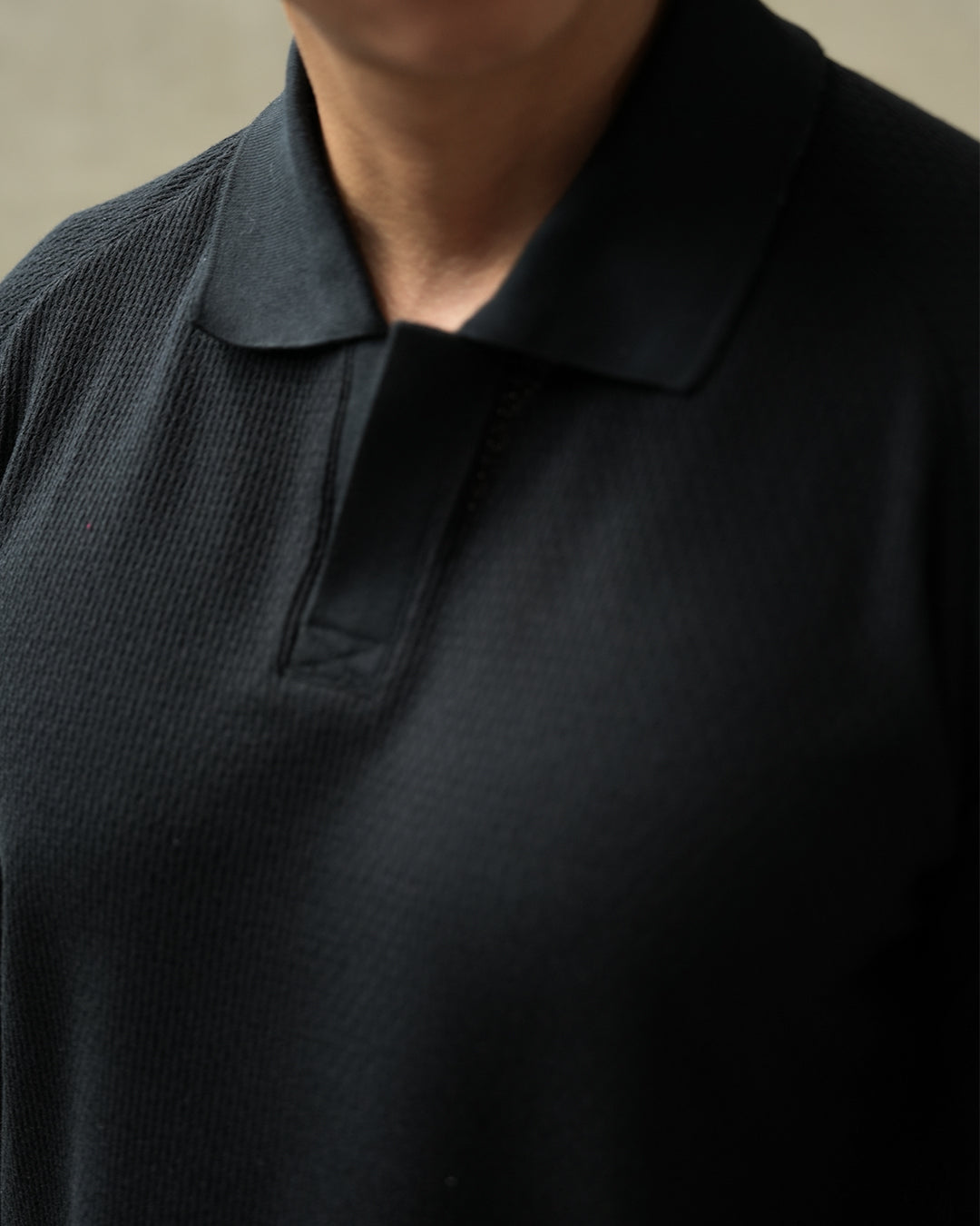 Ribs Polo Textured - Black