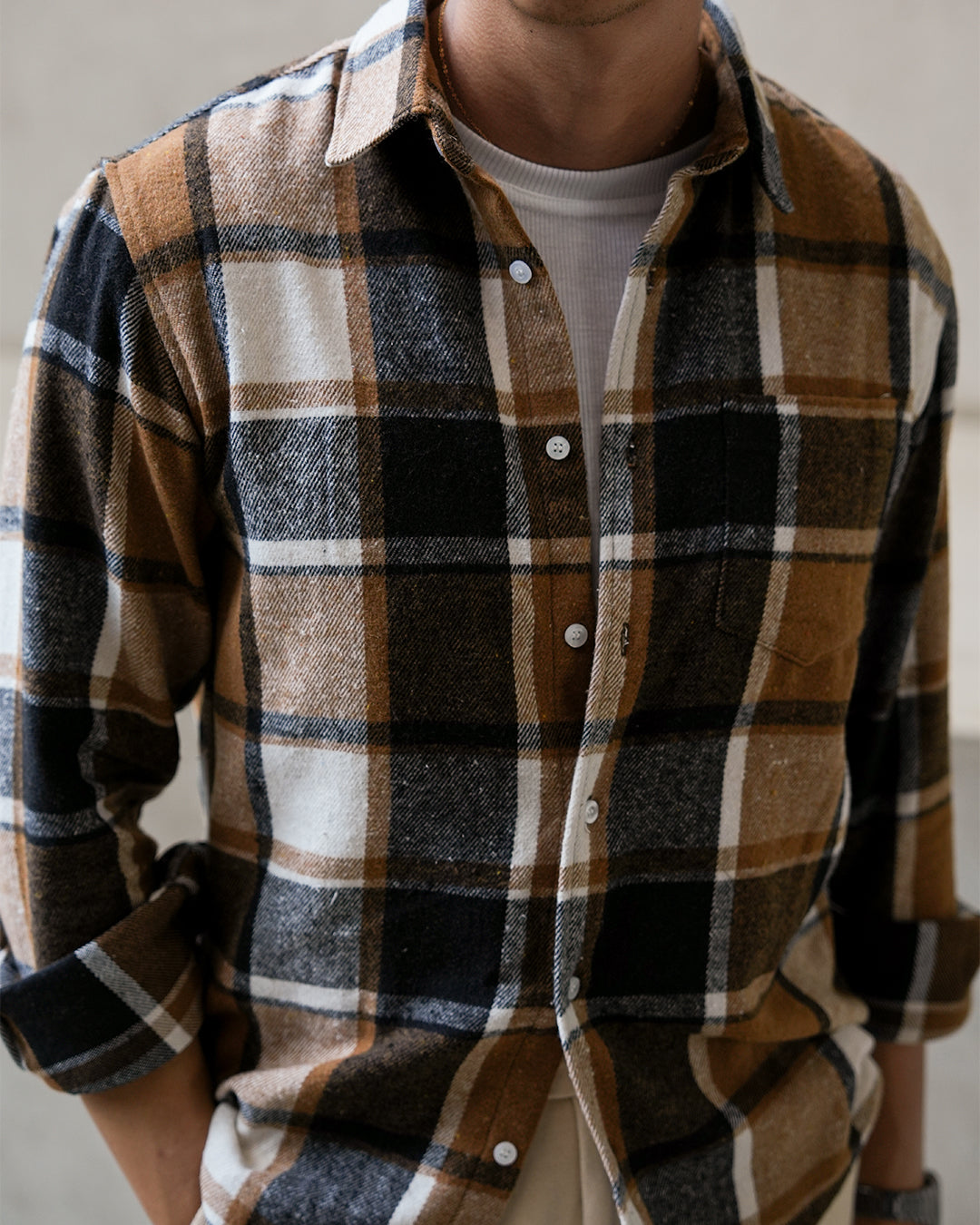 Classic Flannel Shirt - Rustic Noir