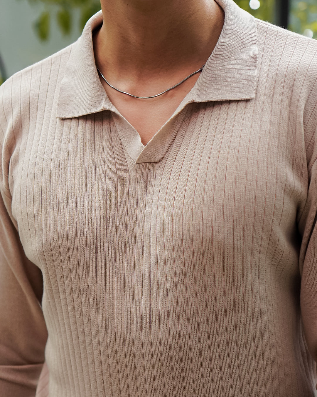 Polo Knitwear Ribbed Longsleeve - Oyster Gray