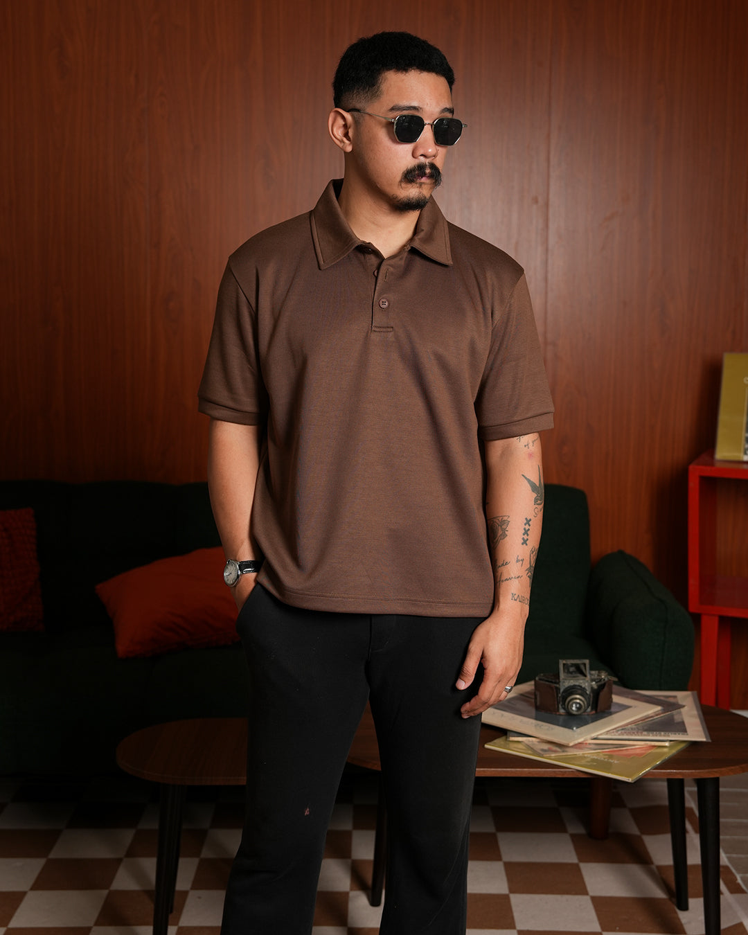 Polo Modern Fit Minimal Breeze Wear - Coffee