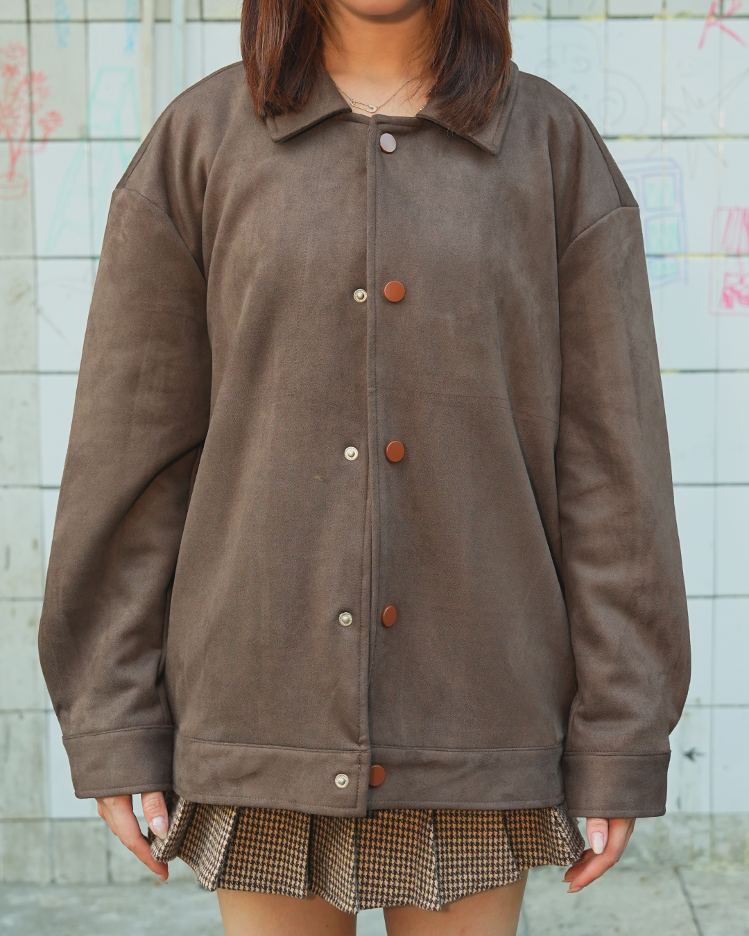 Suede Coach Jacket - Brown