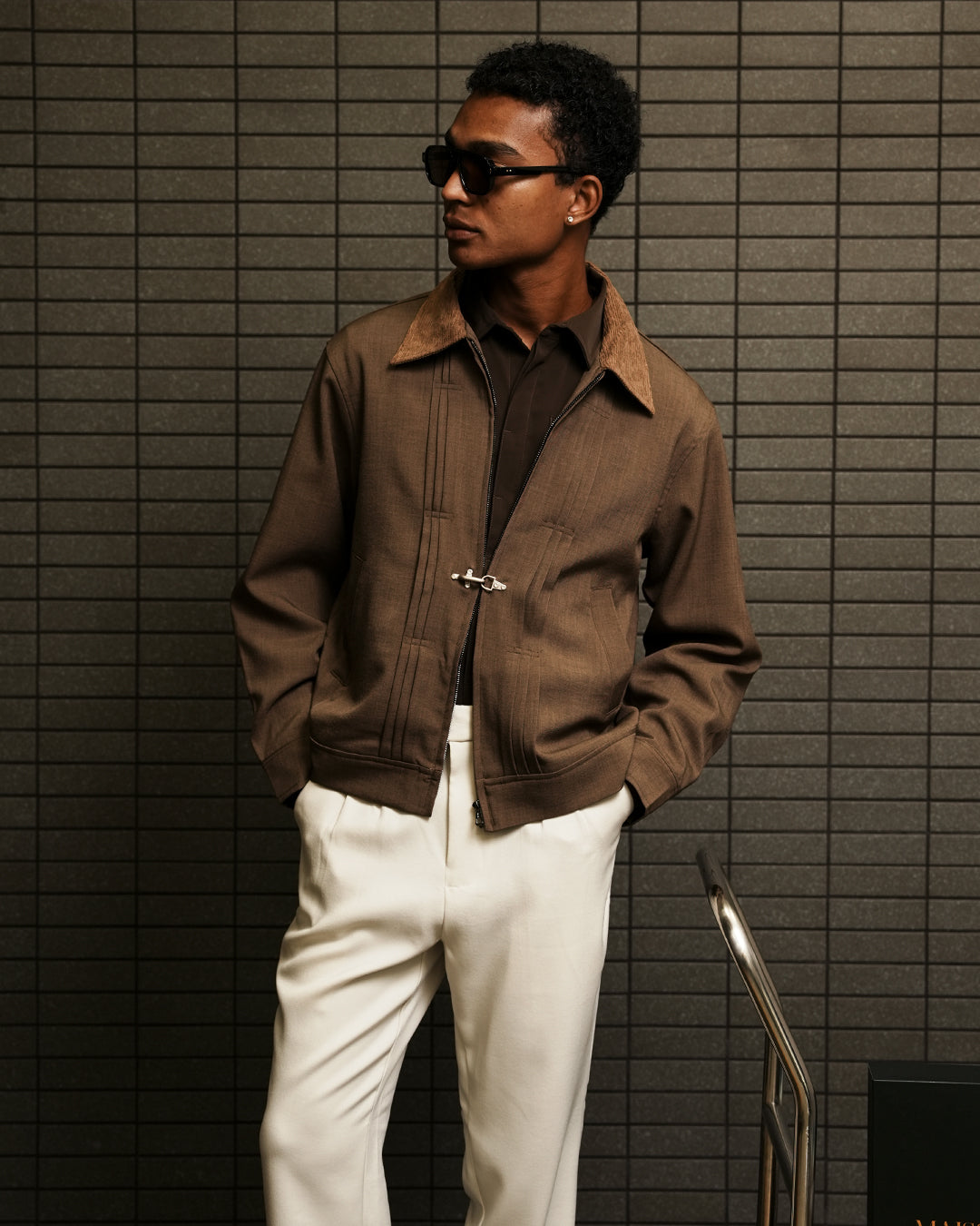 Monaco Clasp Jacket - Brown