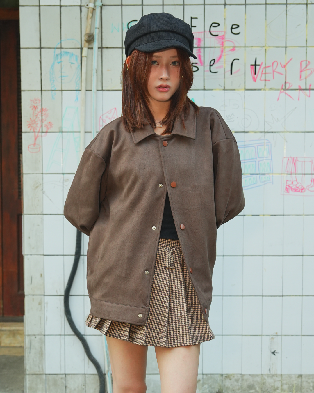 Suede Coach Jacket - Brown