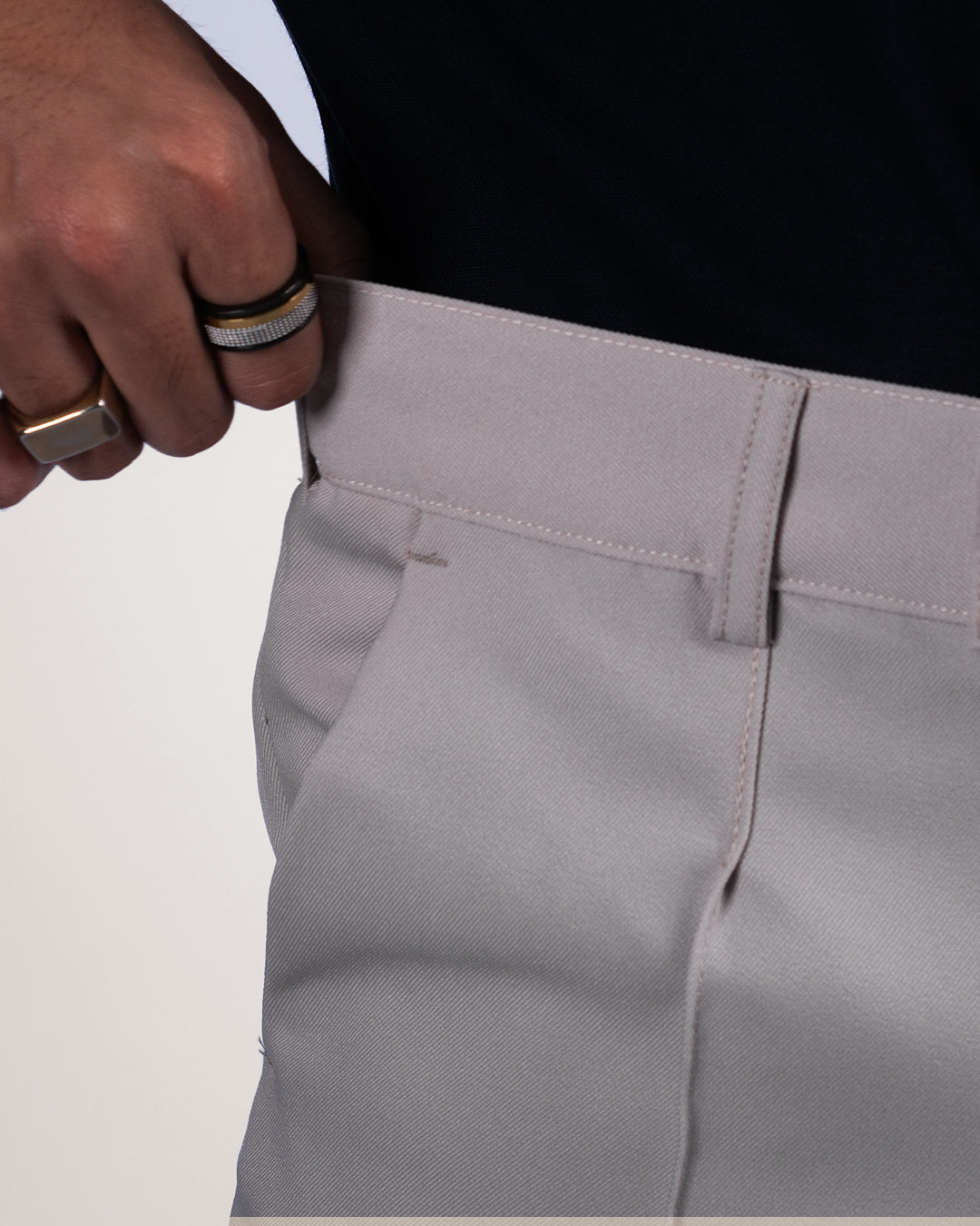 Trouser Stripe Pants - Light Gray