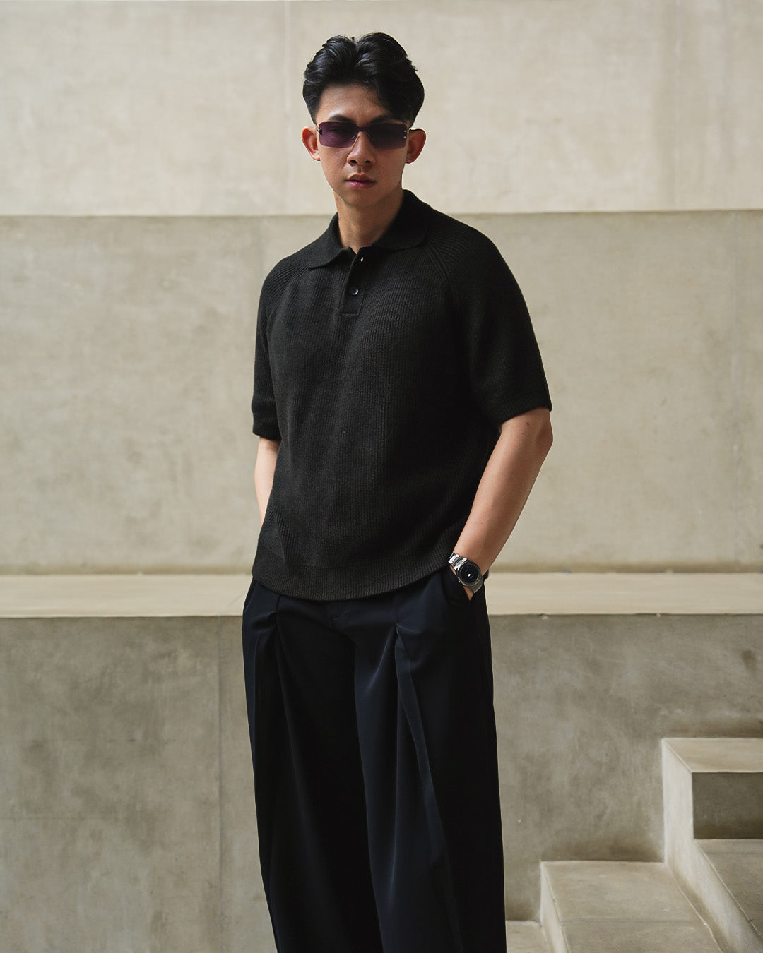 Maison Polo Short Sleeve - Charcoal