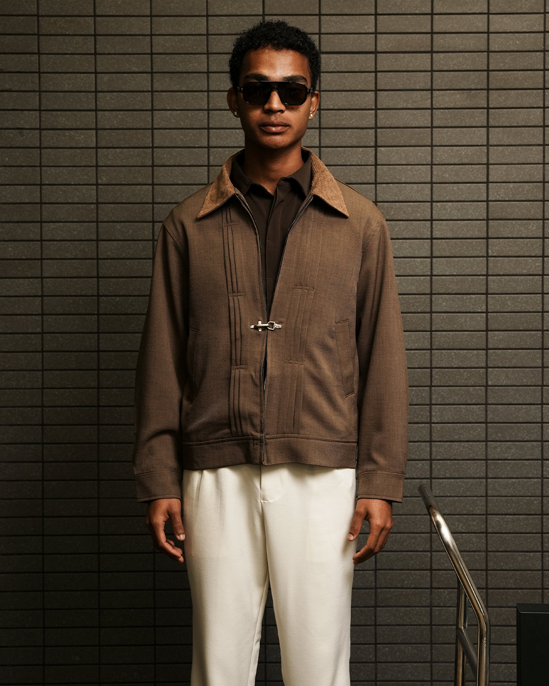 Monaco Clasp Jacket - Brown