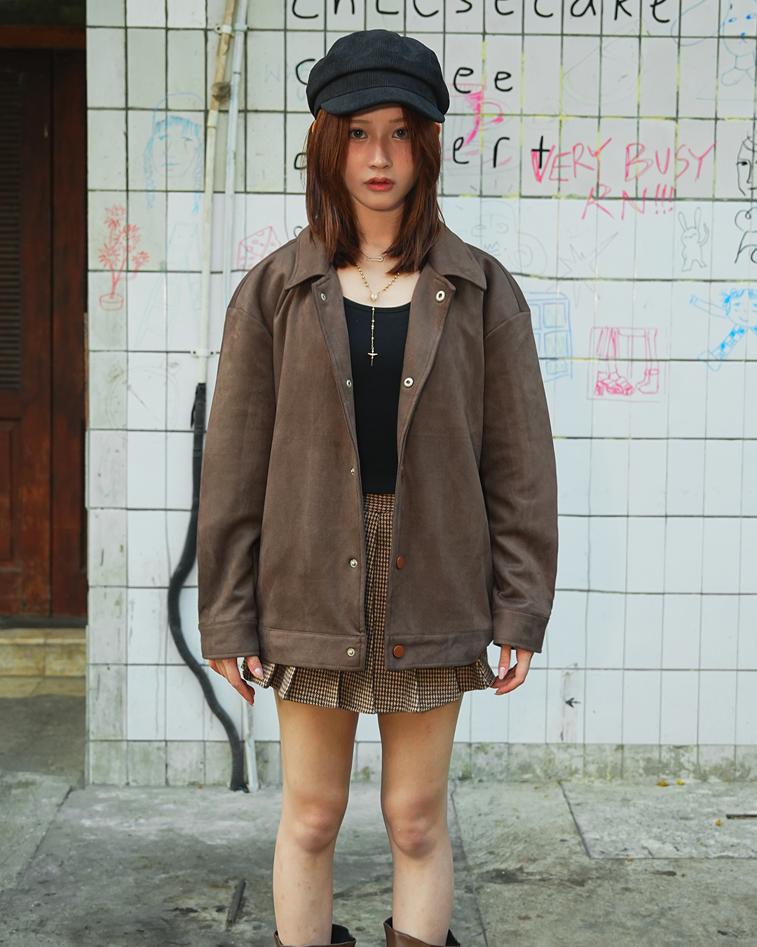 Suede Coach Jacket - Brown