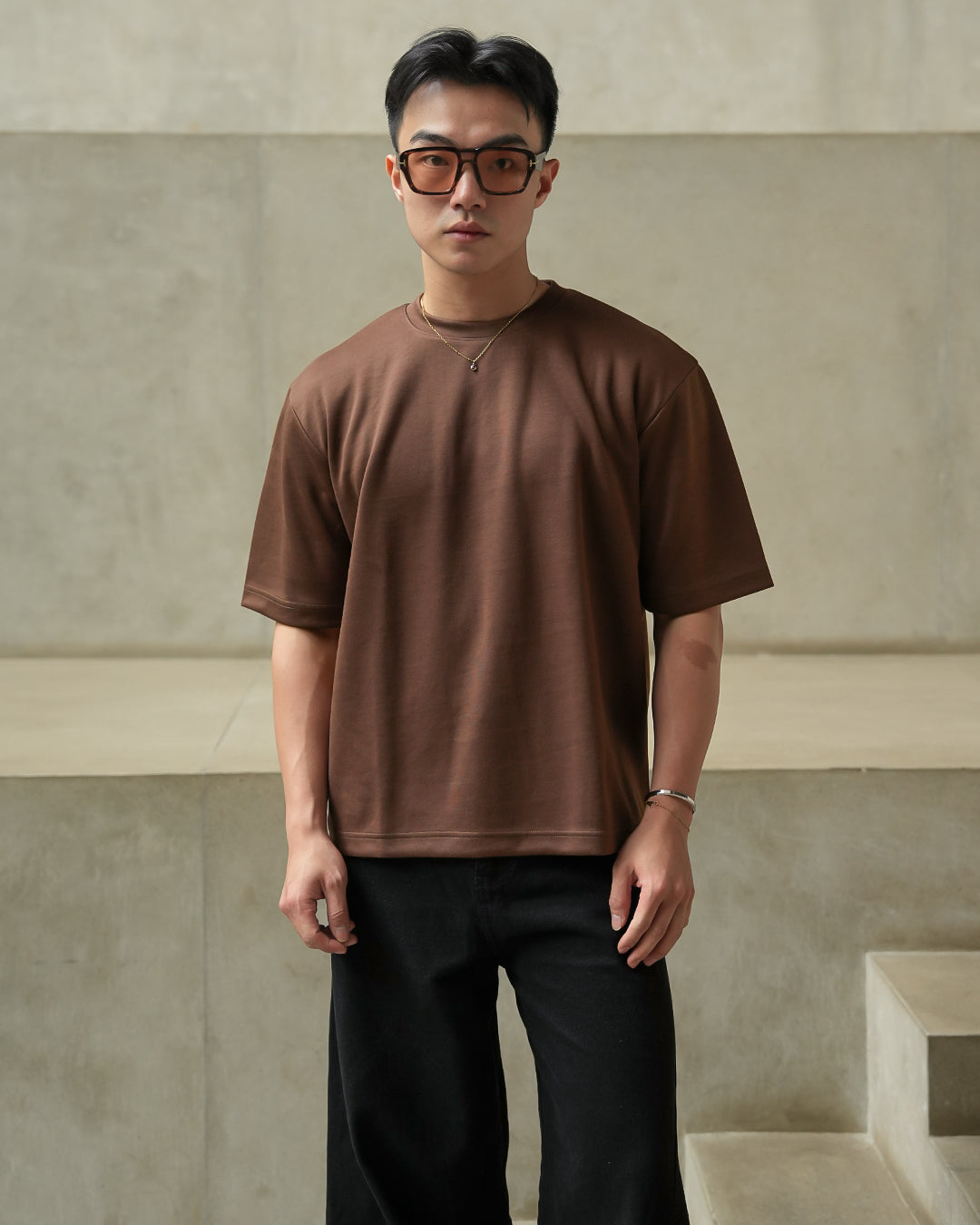 Oversize Tee Shirt Heavyweight BreezeWear - Coffee