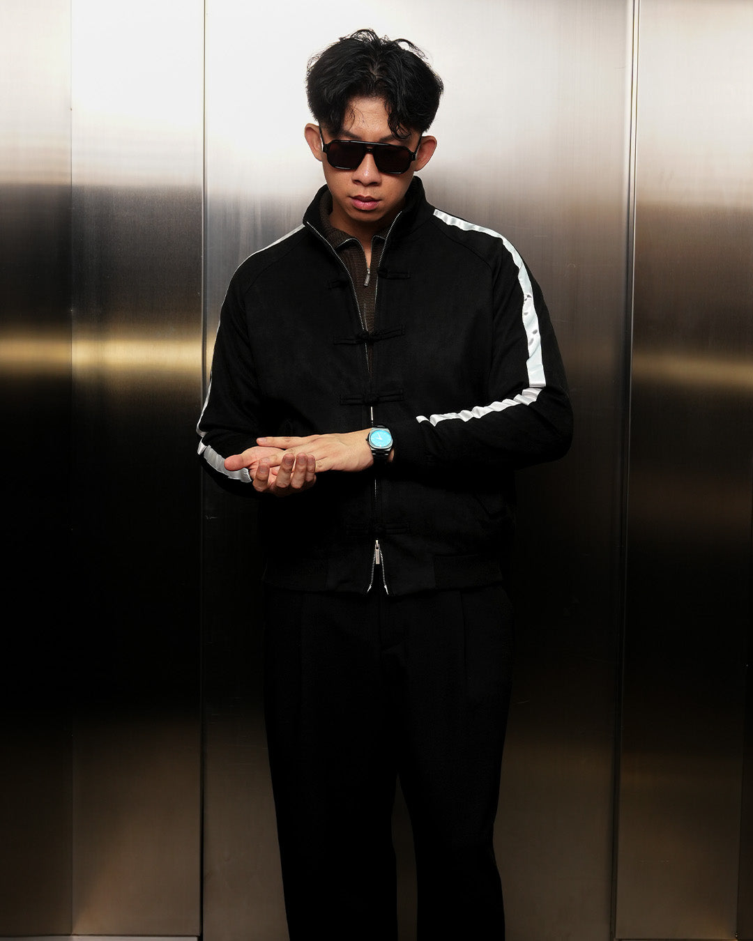 Chongsam Suede Jacket - Black