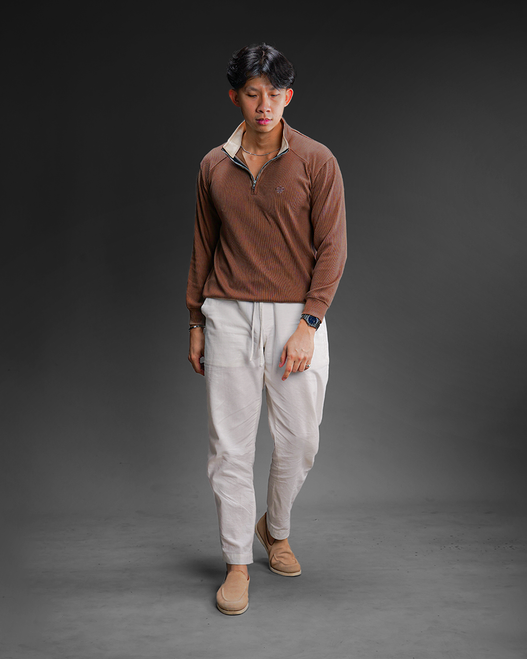 Polo Marvin IV Half Zip - Brown