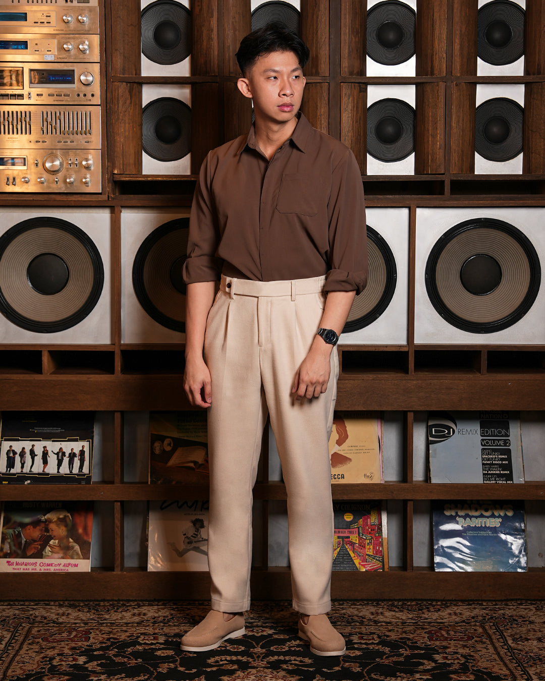 Wool Trouser Pants Sim Fit - Beige