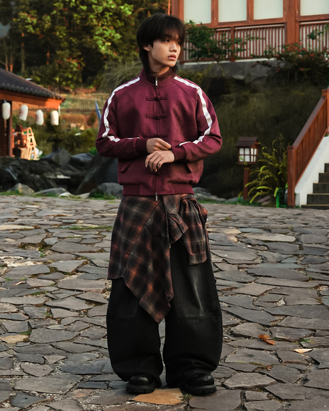 Chongsam Suede Jacket Limited - Red Wine