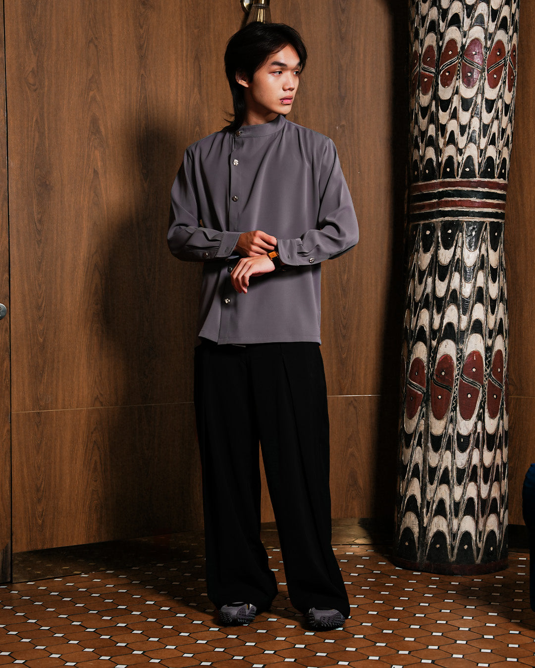 Asymetrical Shirt - Gray