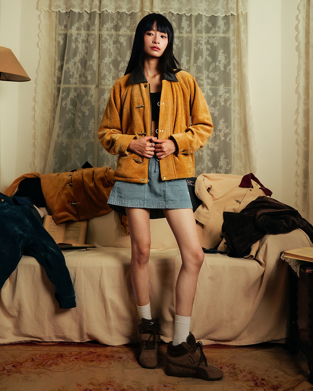 Corduroy Seaweed Clasp Jacket