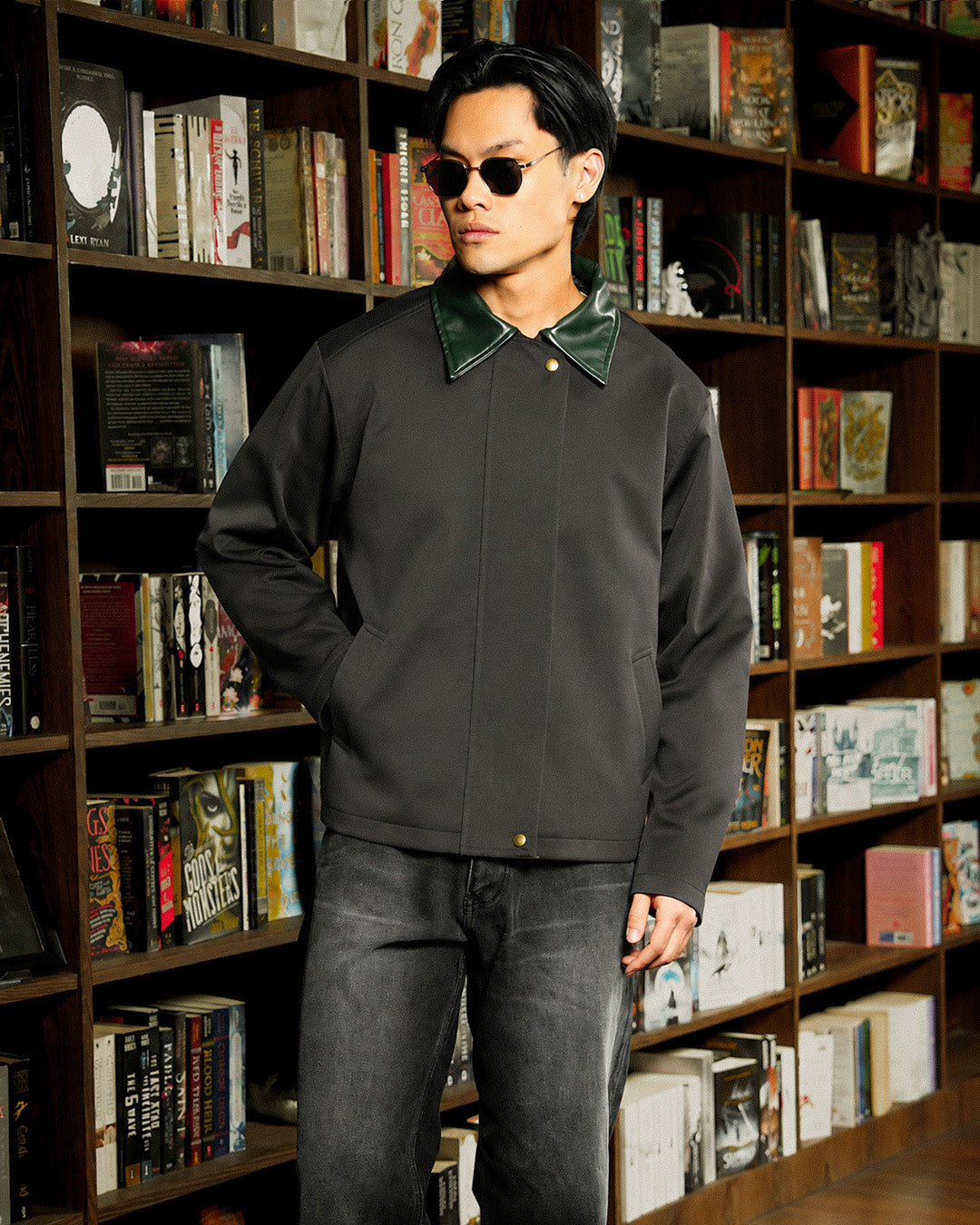 Work Jacket Accent Collar - Dark Gray