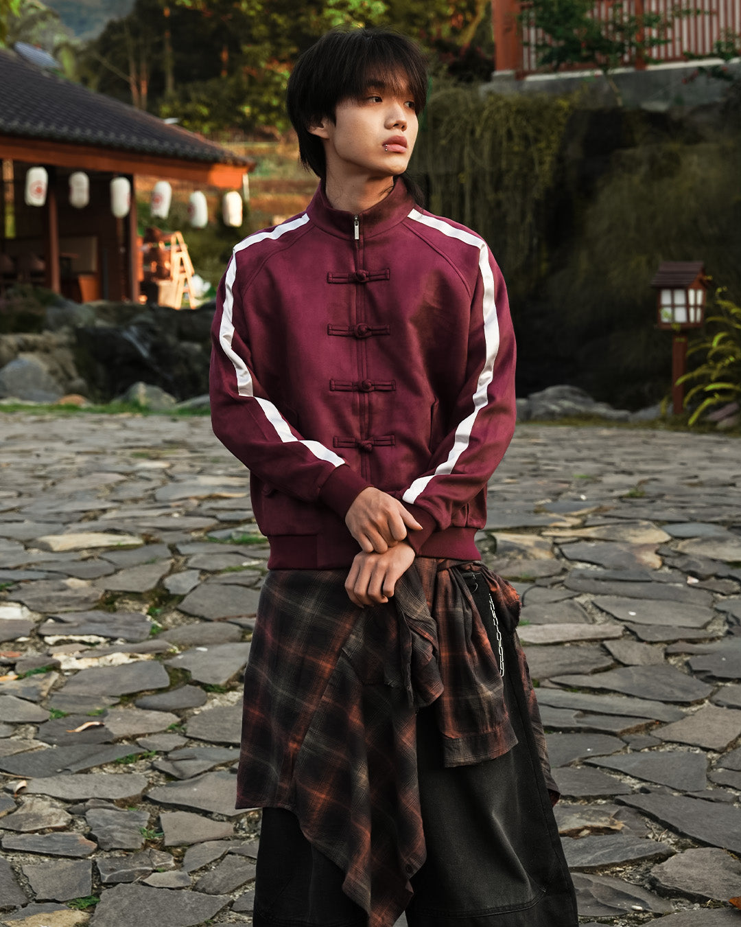 Chongsam Suede Jacket Limited - Red Wine