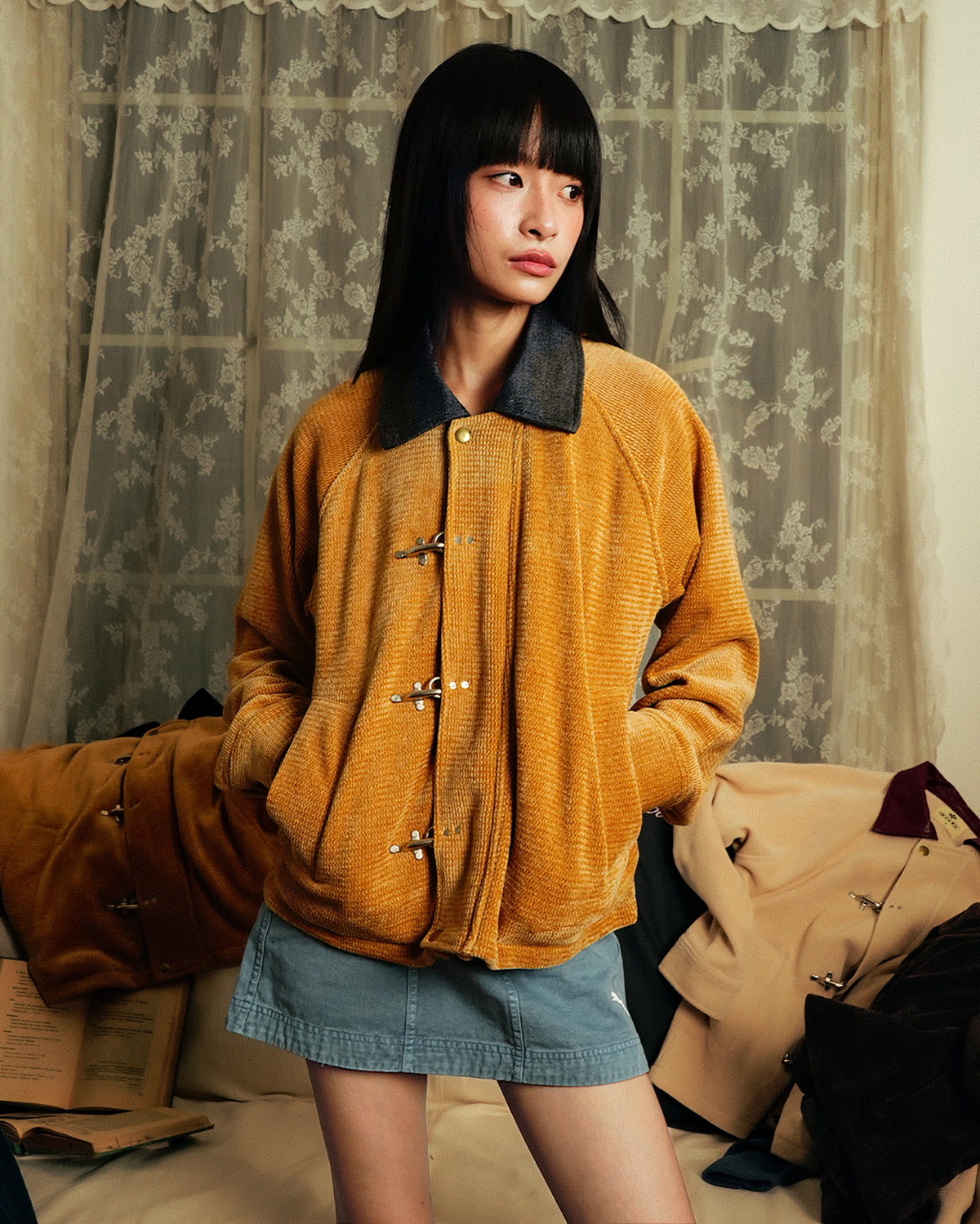 Corduroy Seaweed Clasp Jacket
