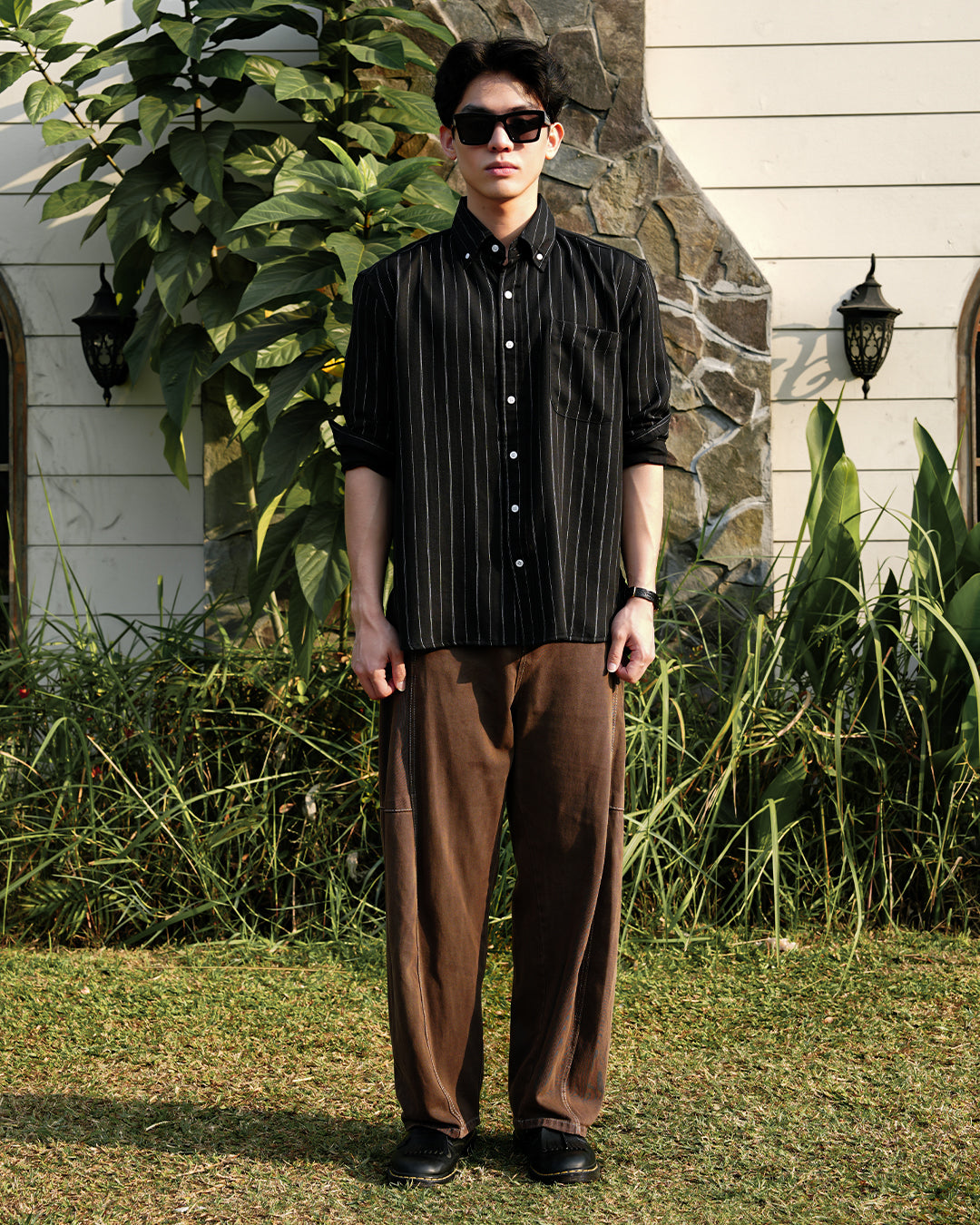 Abstract Stripe Shirt - Black