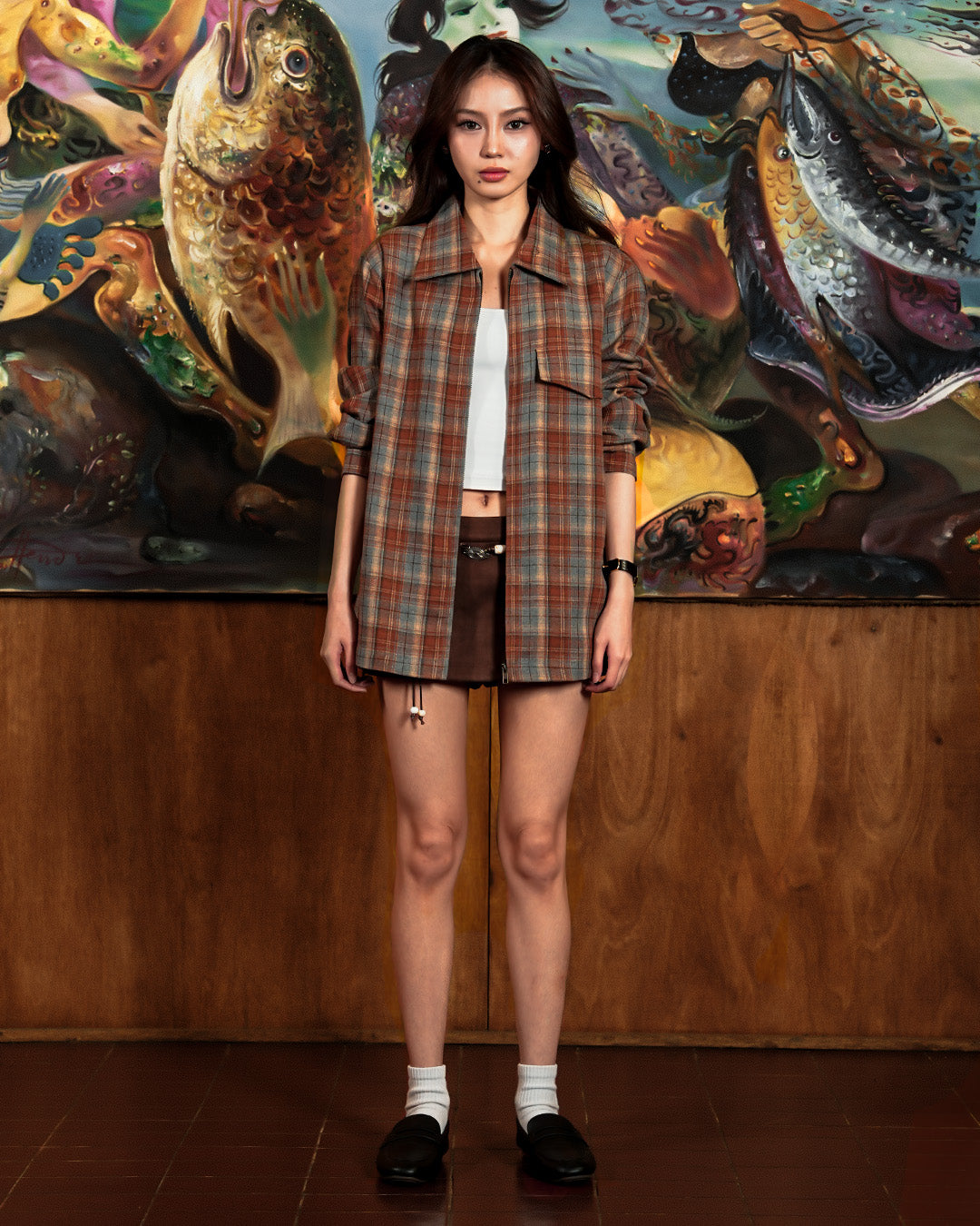 Flannel Overshirt Jacket - Amber Dusk