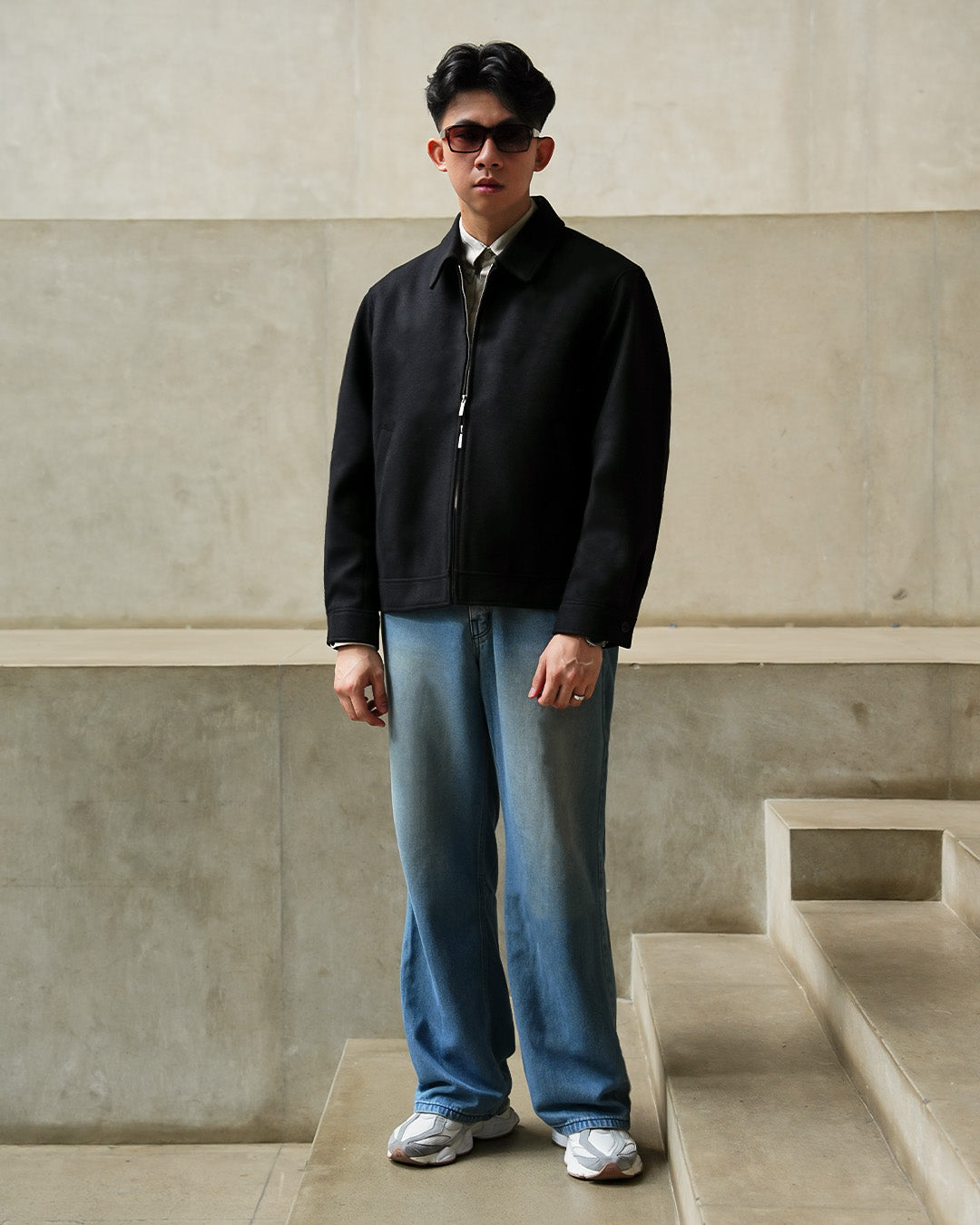 Wool Fiber Jacket - Black