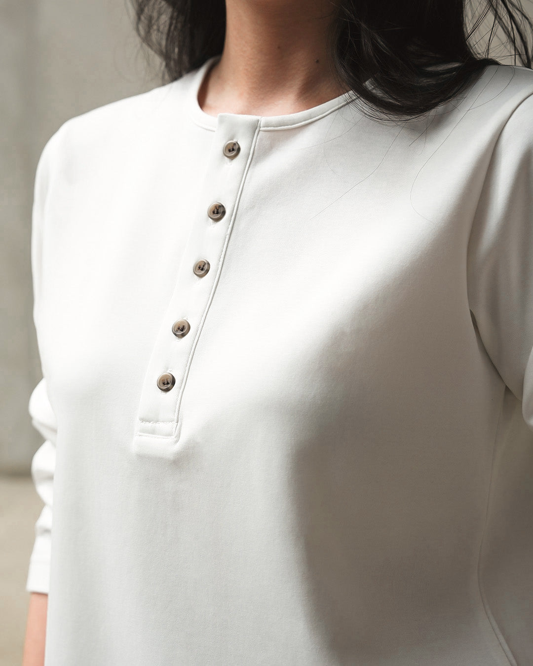 Henley Shirt BreezeWear 2.0 - 3/4 Sleeve - White
