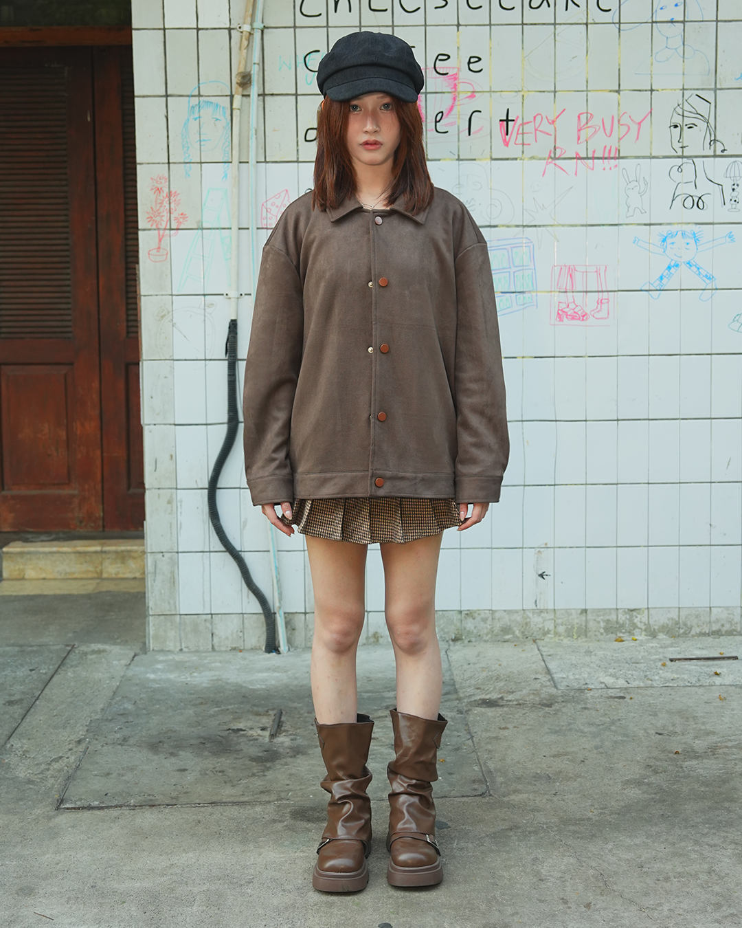 Suede Coach Jacket - Brown