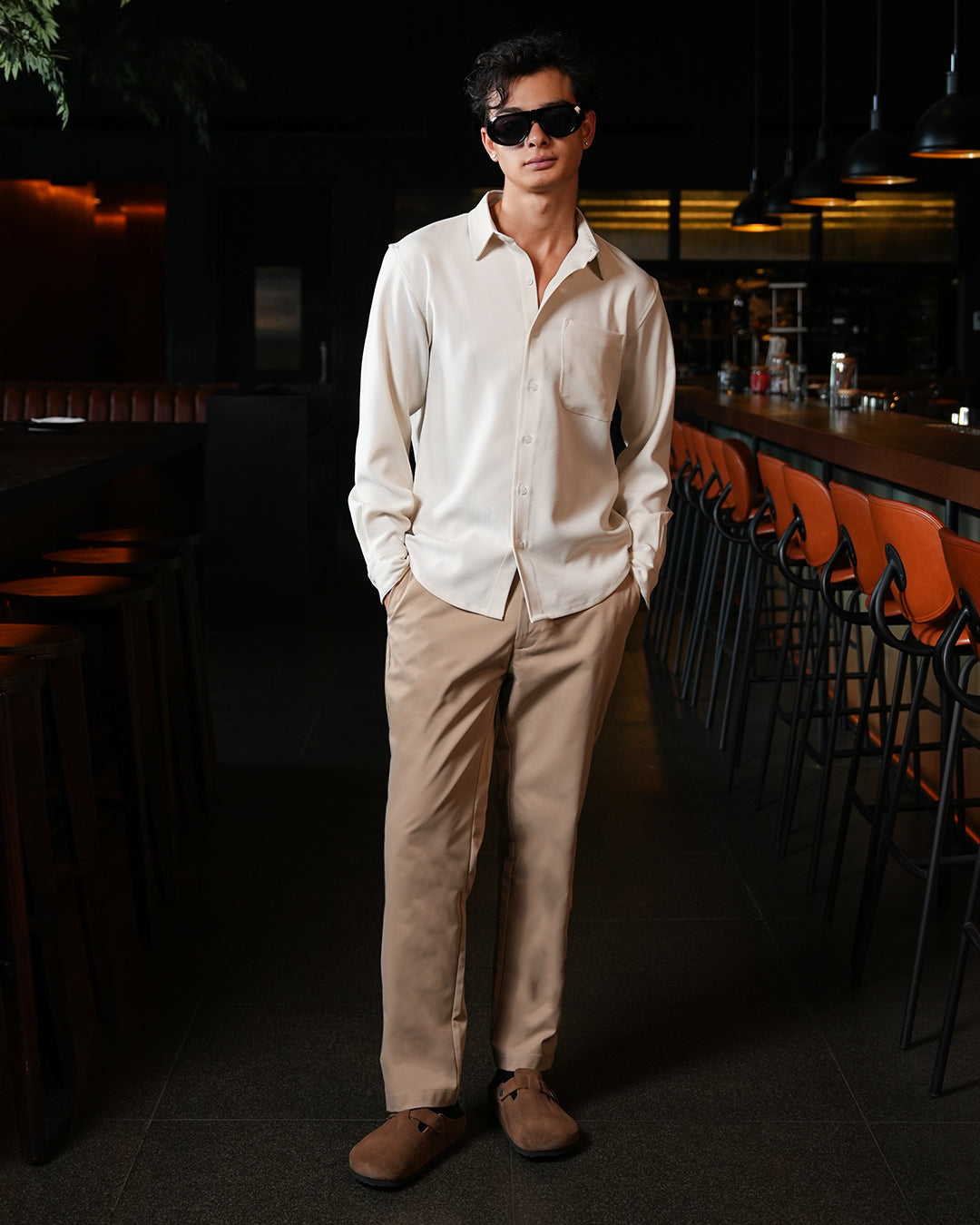 Twill Texture Shirt - Offwhite