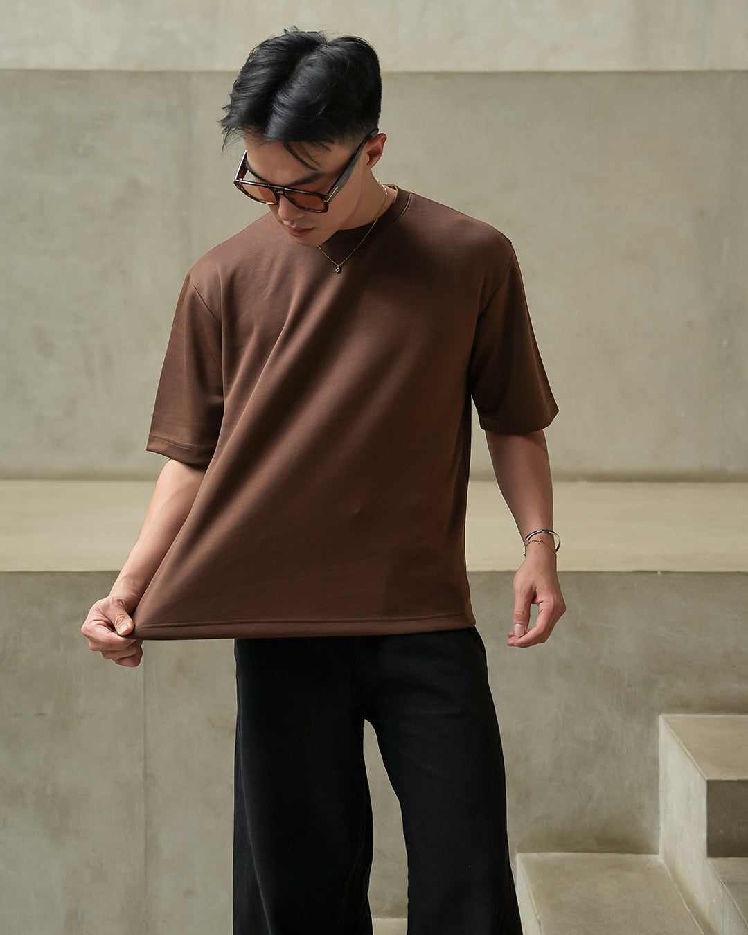 Oversize Tee Shirt Heavyweight BreezeWear - Coffee