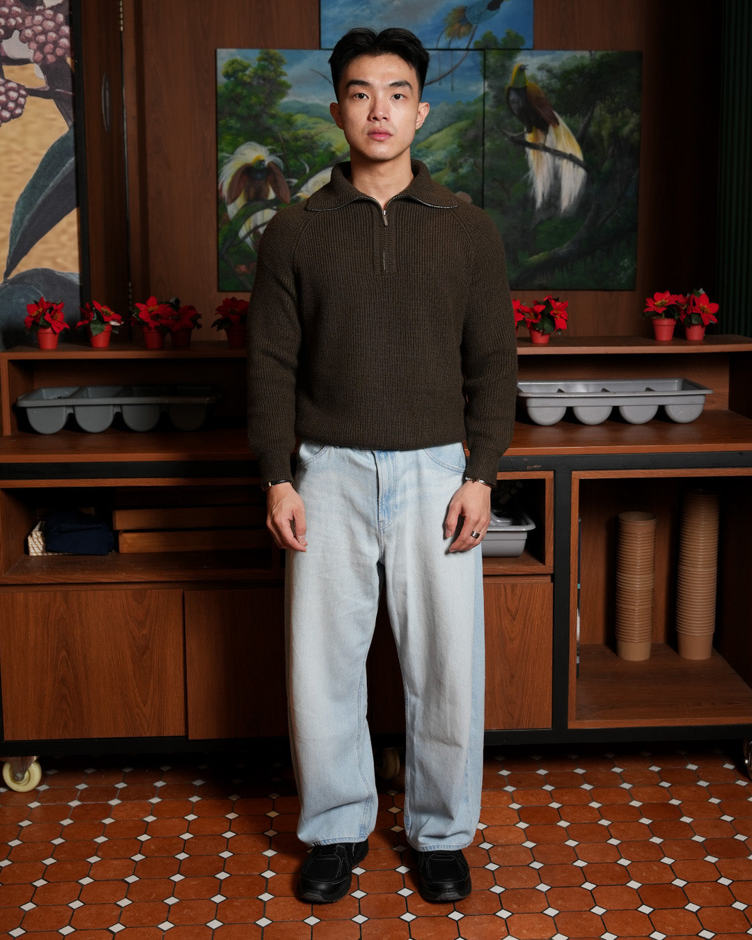 Classic Pull-Zipper SIGNORE - Olive